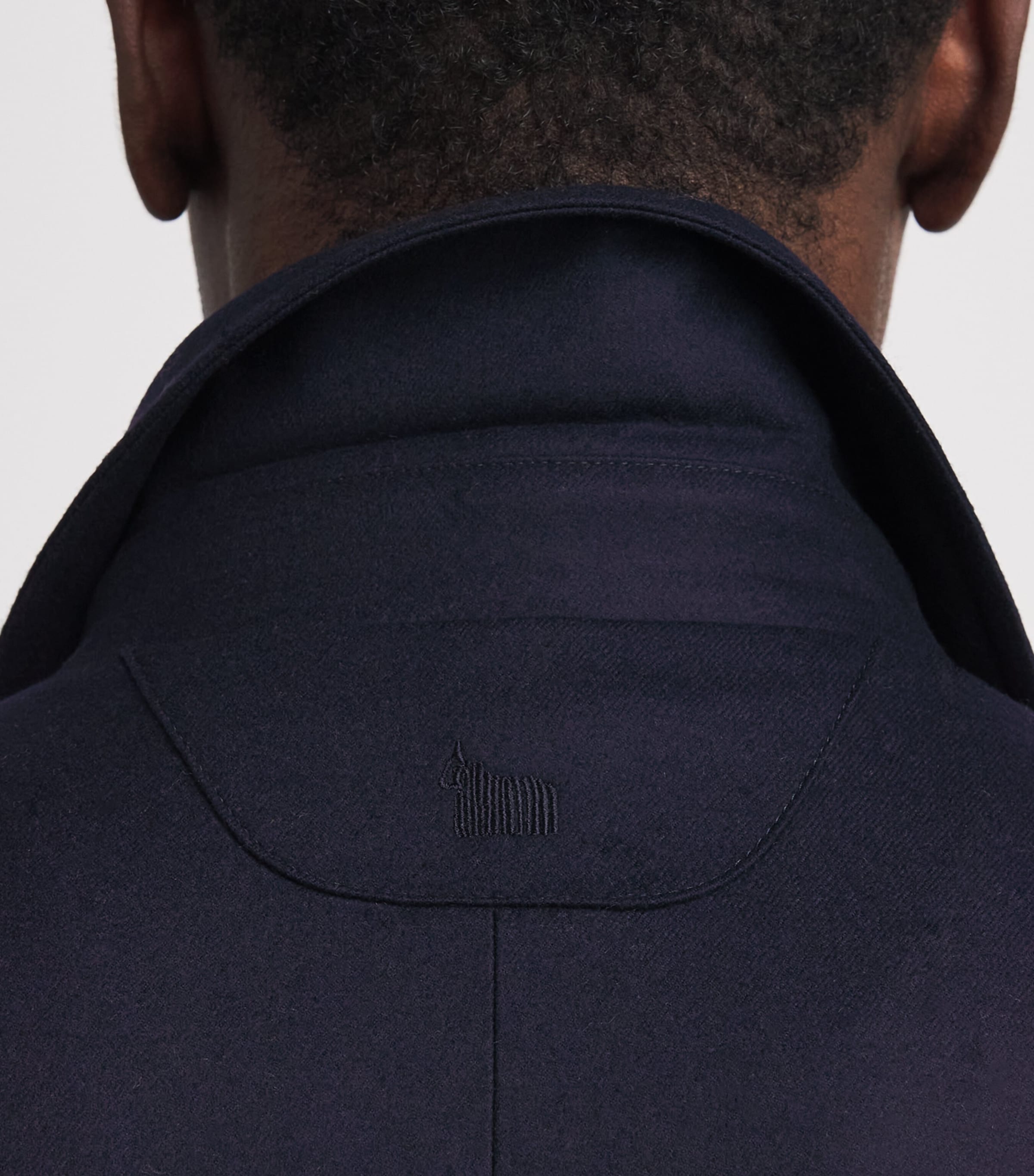 Colombo Mens Wool Car Coat Dark Blue Image 3