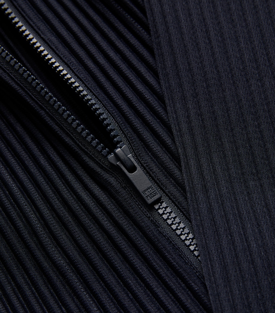 Pleated Zip-Up Cardigan 75 NAVY Image 5