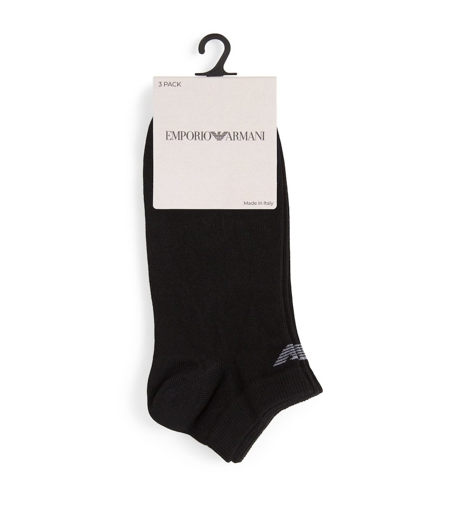 Cotton-Blend Logo Trainer Socks (Pack of 3) MC061 BLACK Image 1