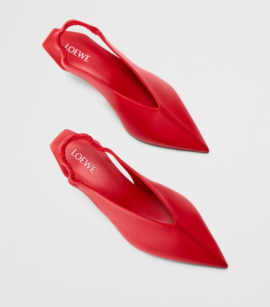 LOEWE Lambskin Origami Cubic Slingback Pumps 45 Red Image 3