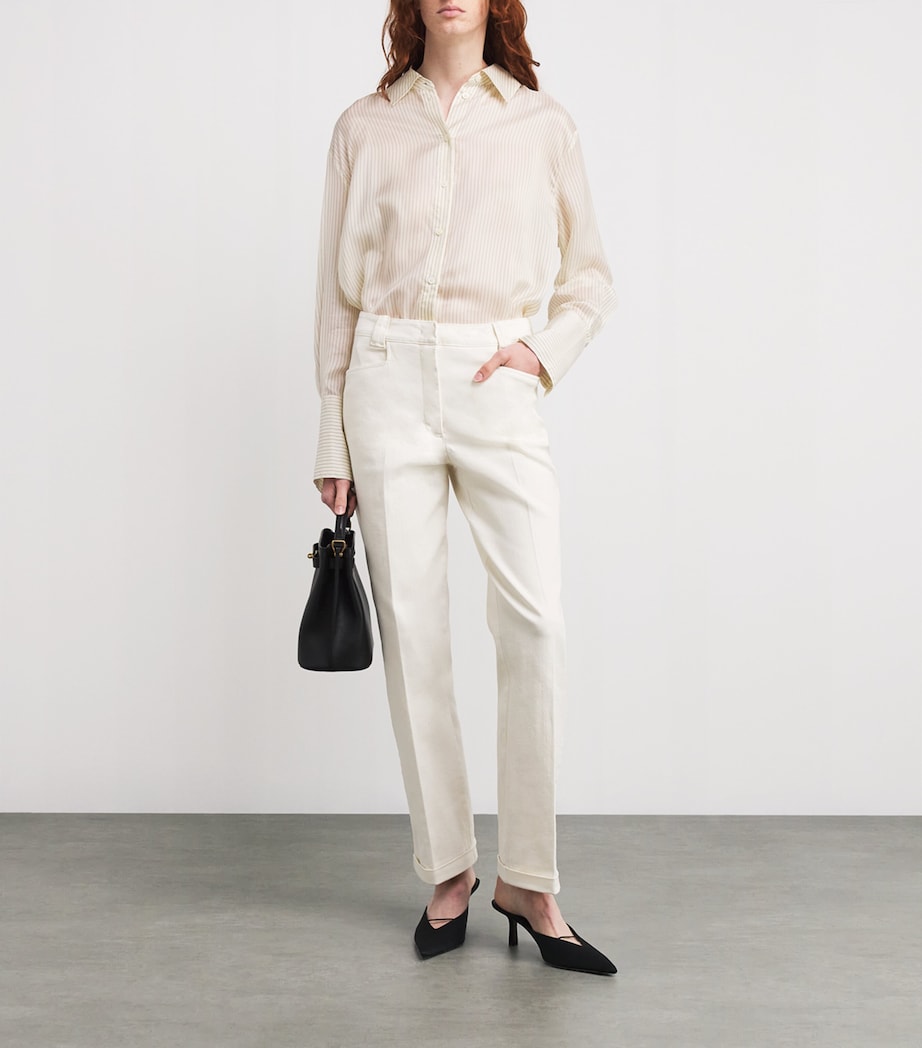 Cotton Tapered Chinos CREAM Image 2