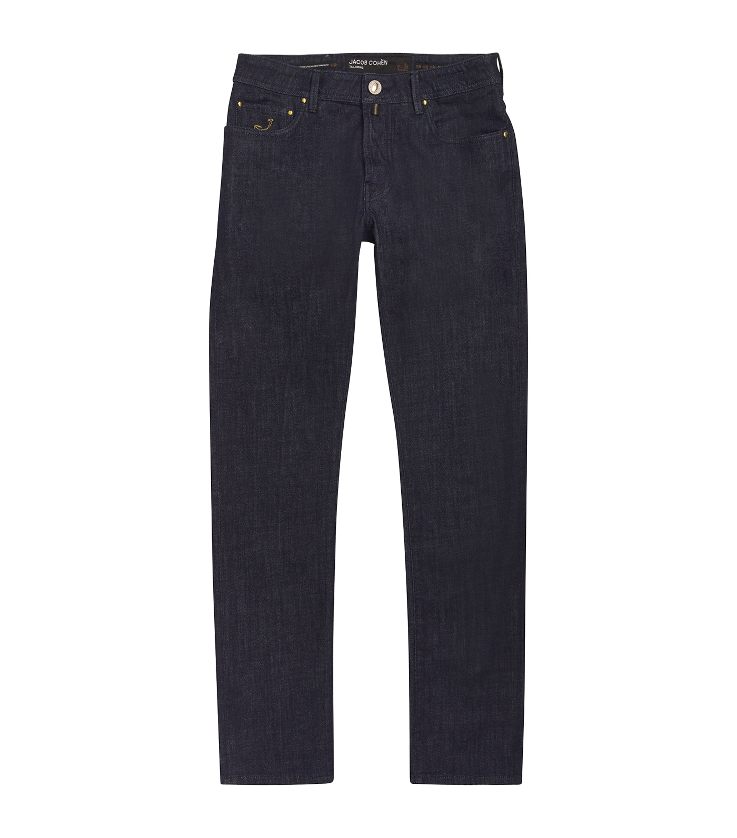 Shop Jacob Cohen Gold-embroidered Bard Jeans In Navy