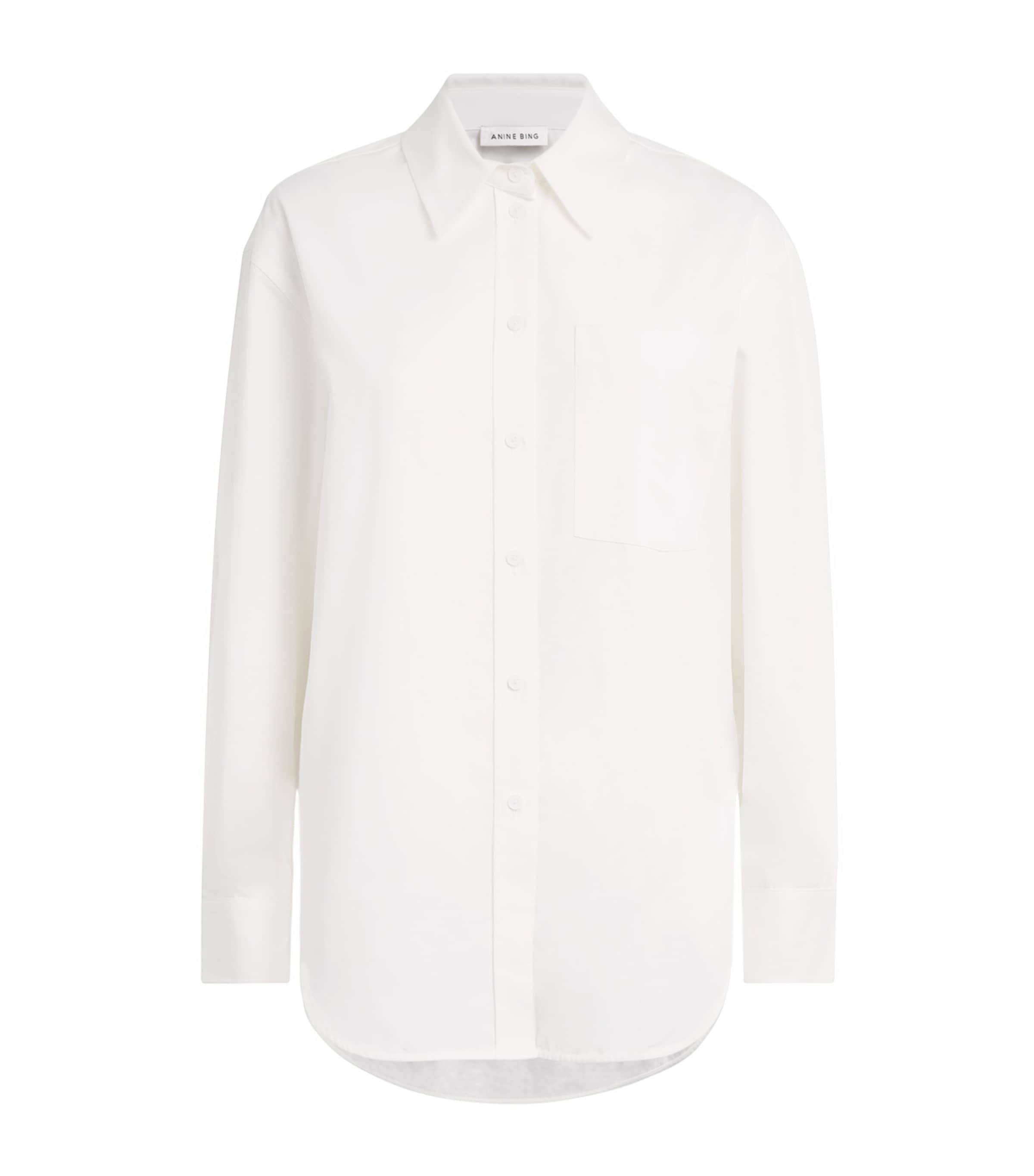 ANINE BING Womens Cotton Scott Shirt White Image 1