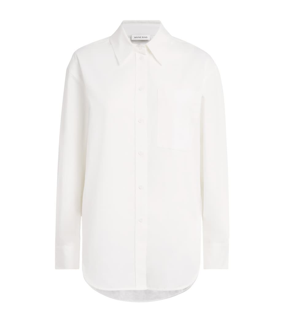 ANINE BING Womens Cotton Scott Shirt White Image 1
