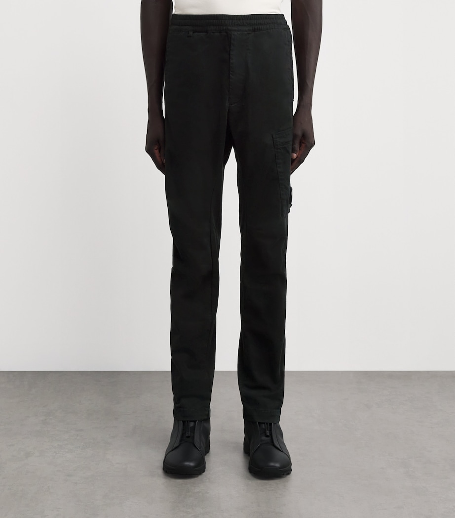 Stretch-Cotton Cargo Trousers 999 BLACK Image 3