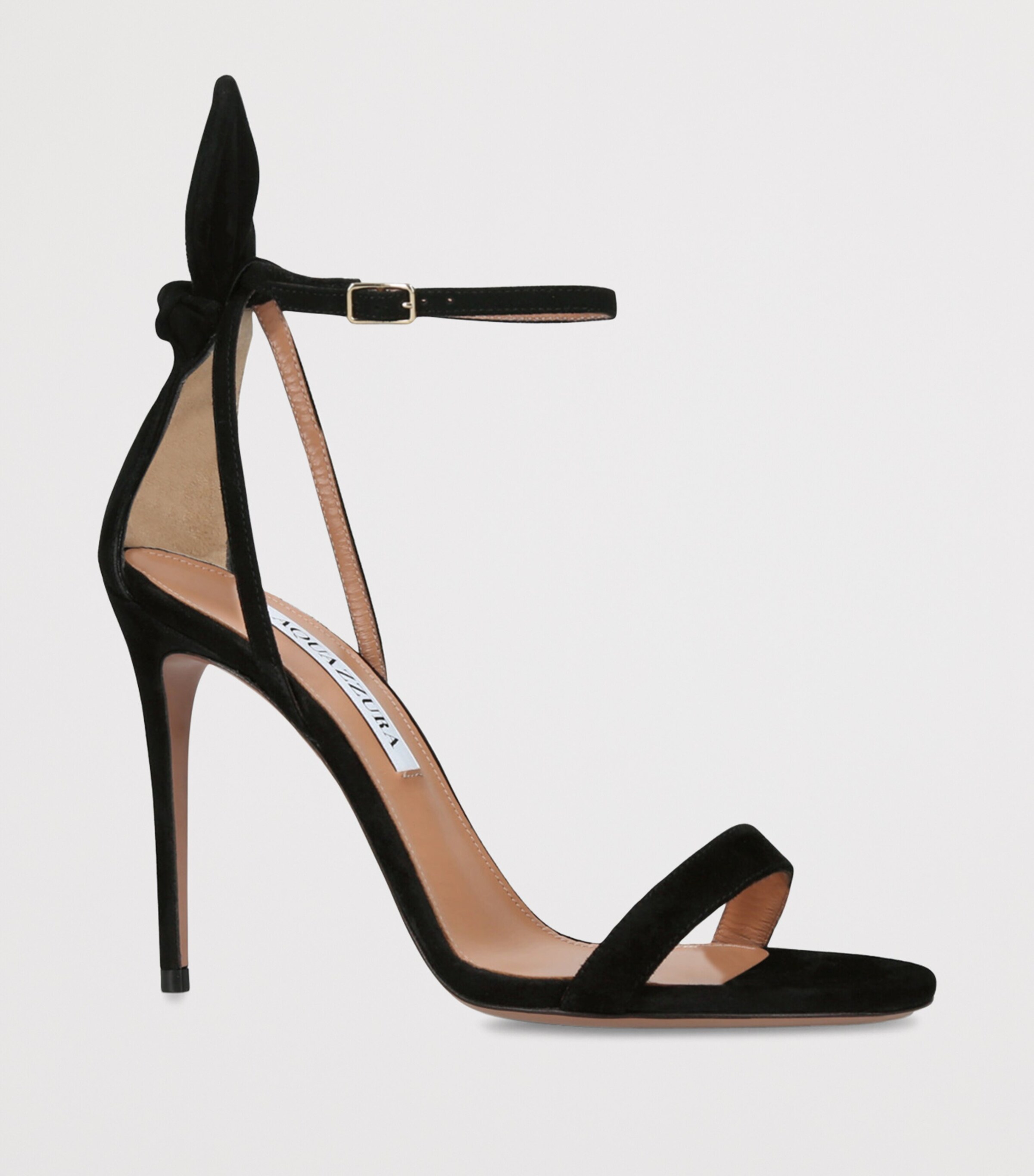 Suede Bow Tie Sandals 105 BLACK Image 3