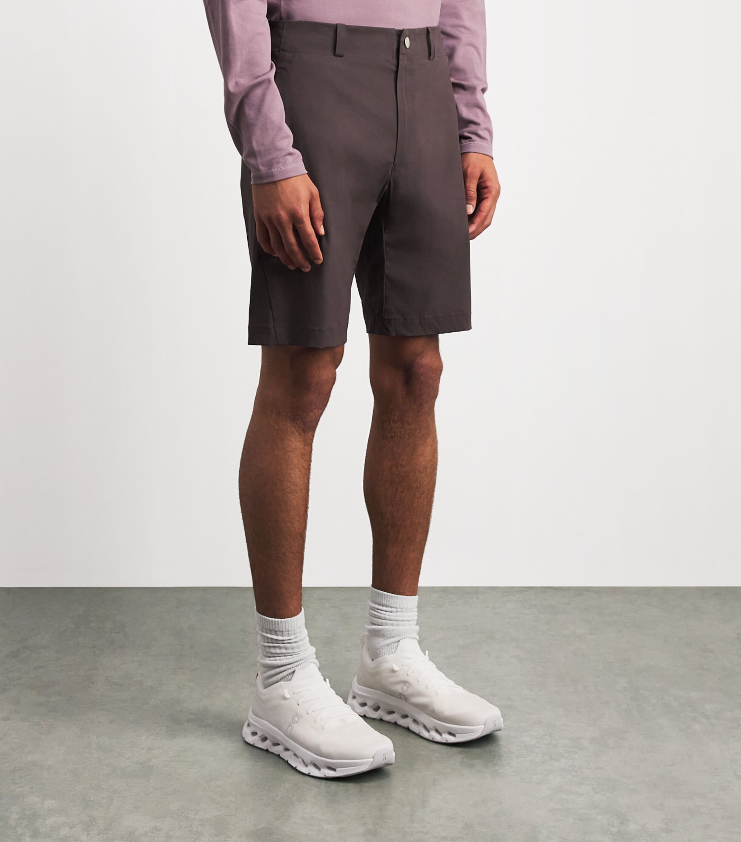 Alba Mens Cotton-Blend Techno Shorts Mud Image 4