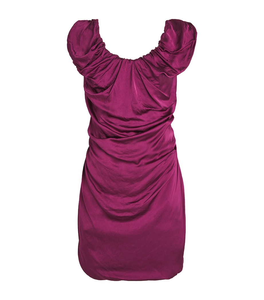 Vivienne Westwood Womens Satin Twisted Ginnie Mini Dress Burgundy Image 1
