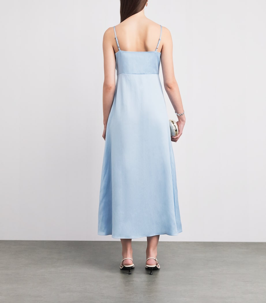 Sandro Paris Womens Satin Maxi Dress Blue Sky Image 4