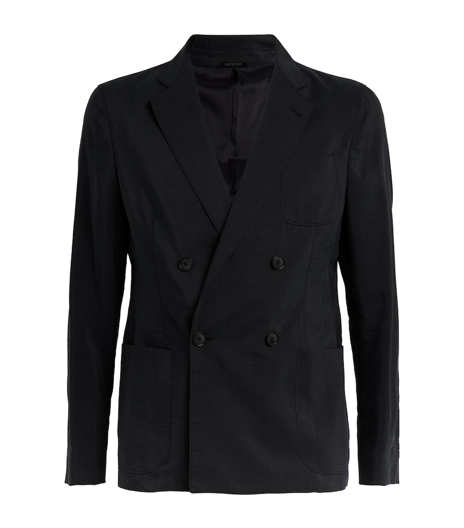 Silk-Blend Double-Breasted Blazer UBWF Image 1