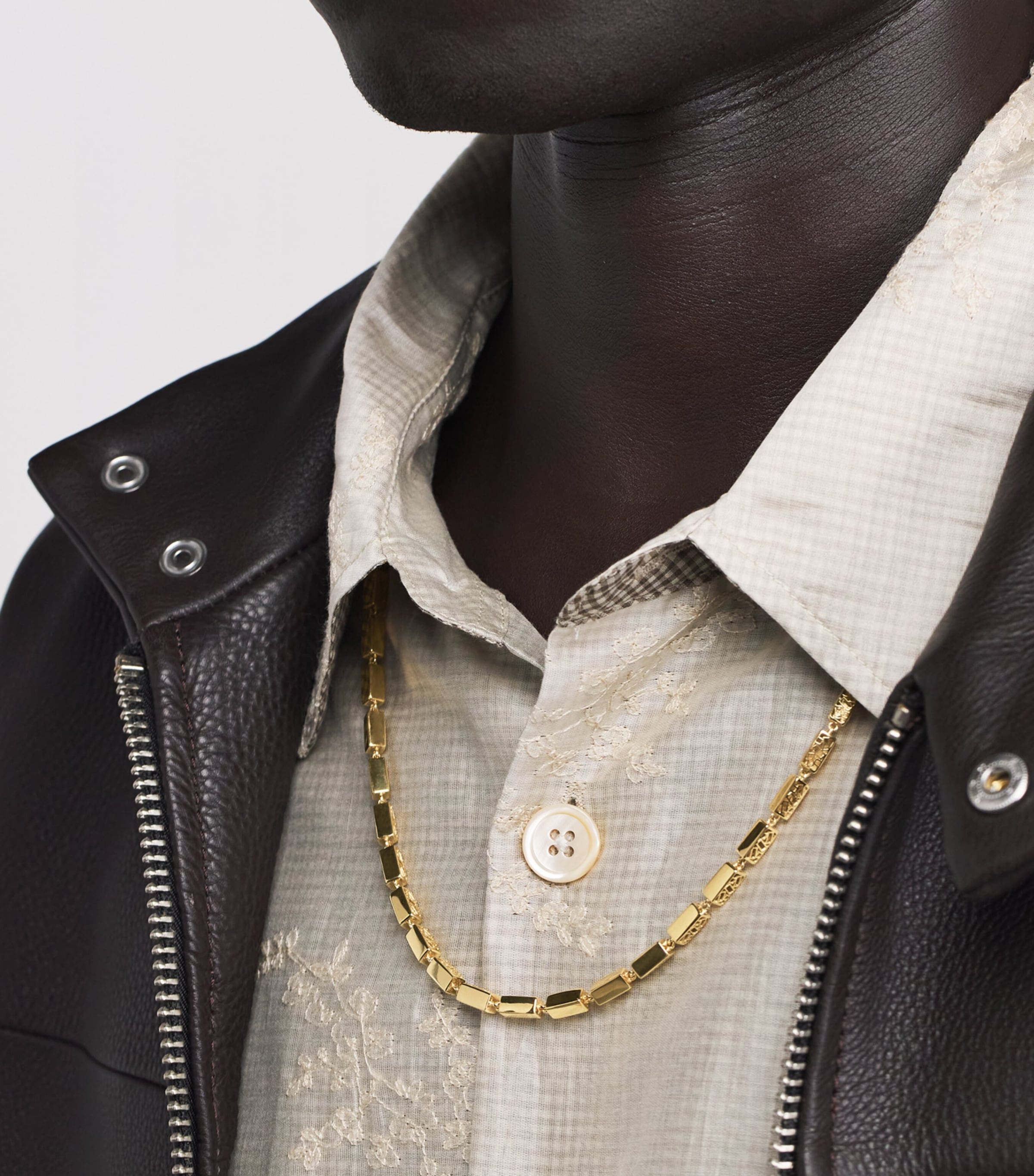 Suzanne Kalan Yellow Gold Block-Chain Pendant Necklace Yg/solid Image 2