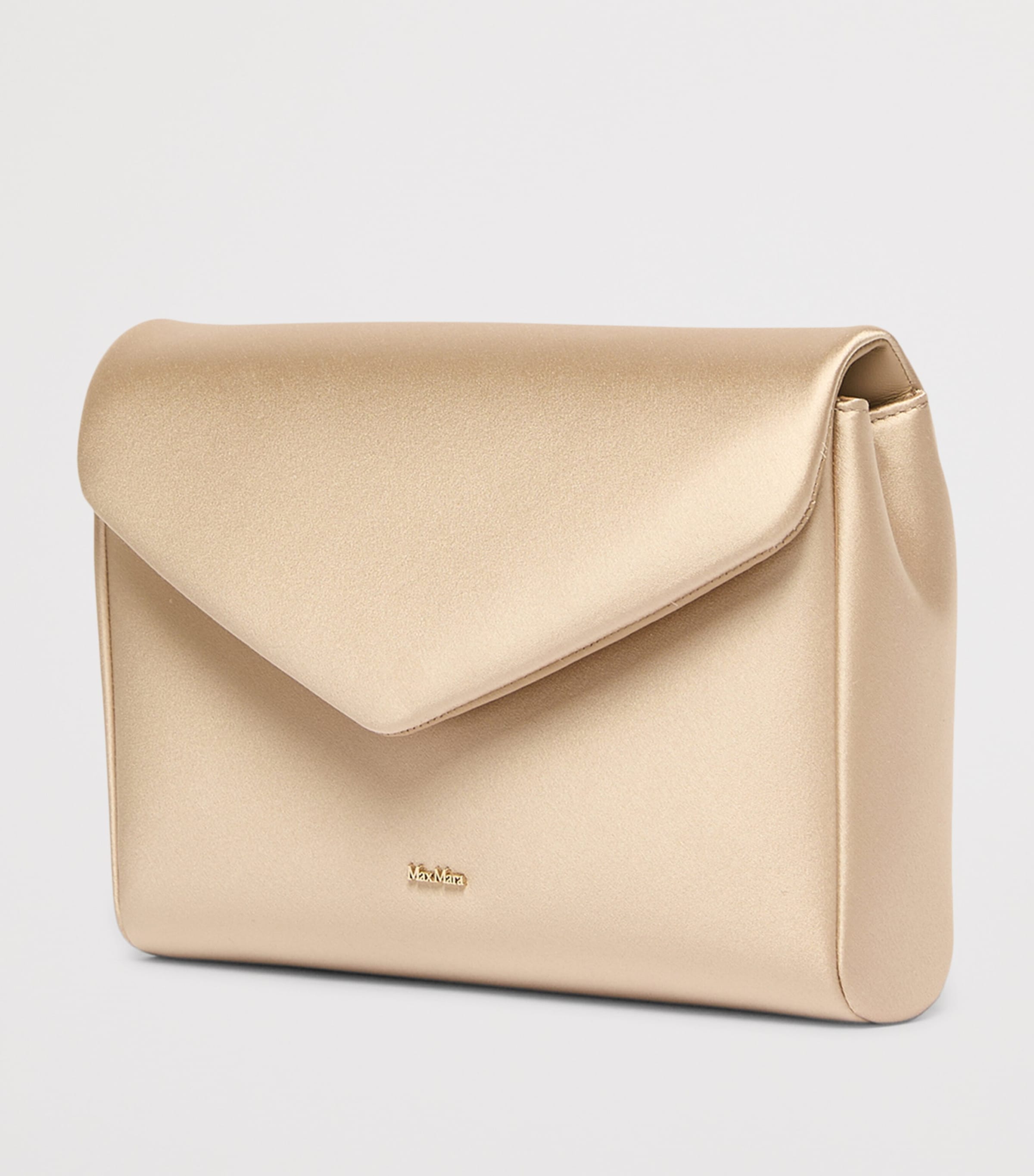Satin Envelope Clutch Bag BEIGE Image 2