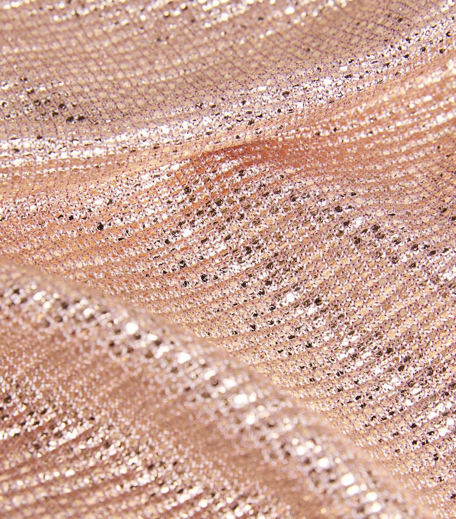 Metallic V-Neck Gown 126 BLUSH Image 5