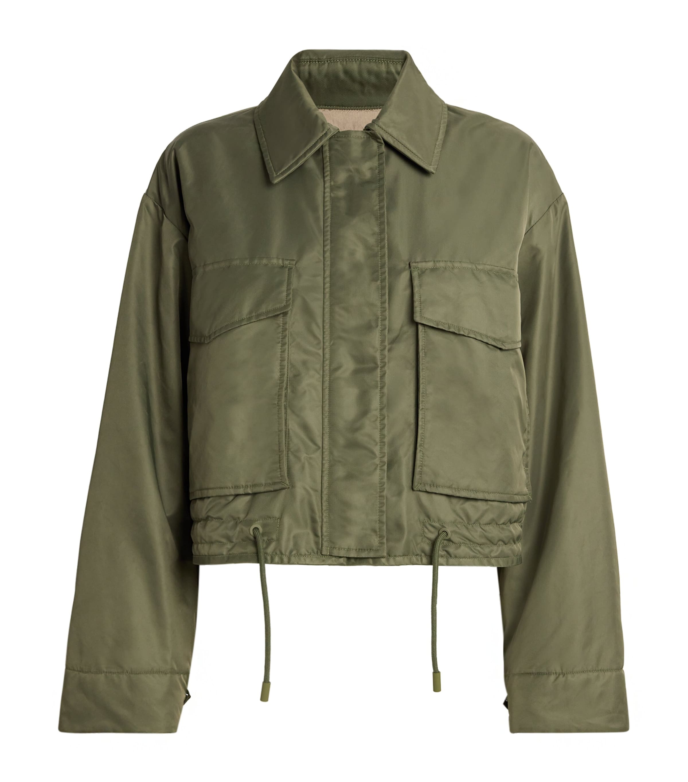 Shop Weekend Max Mara Padded Bomber Jacket In Green