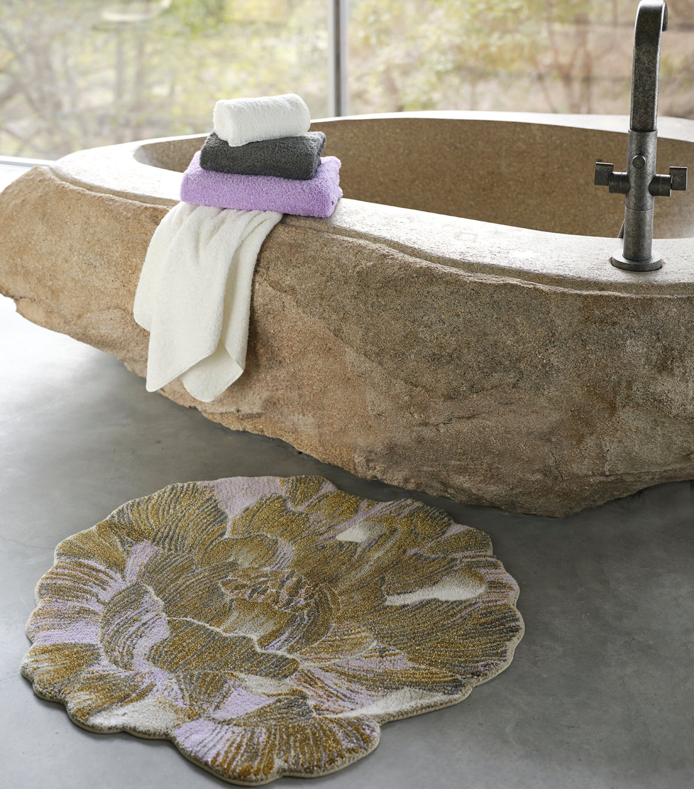 Abyss & Habidecor Egyptian Cotton Golda Bath Rug (100cm) Gold Image 4