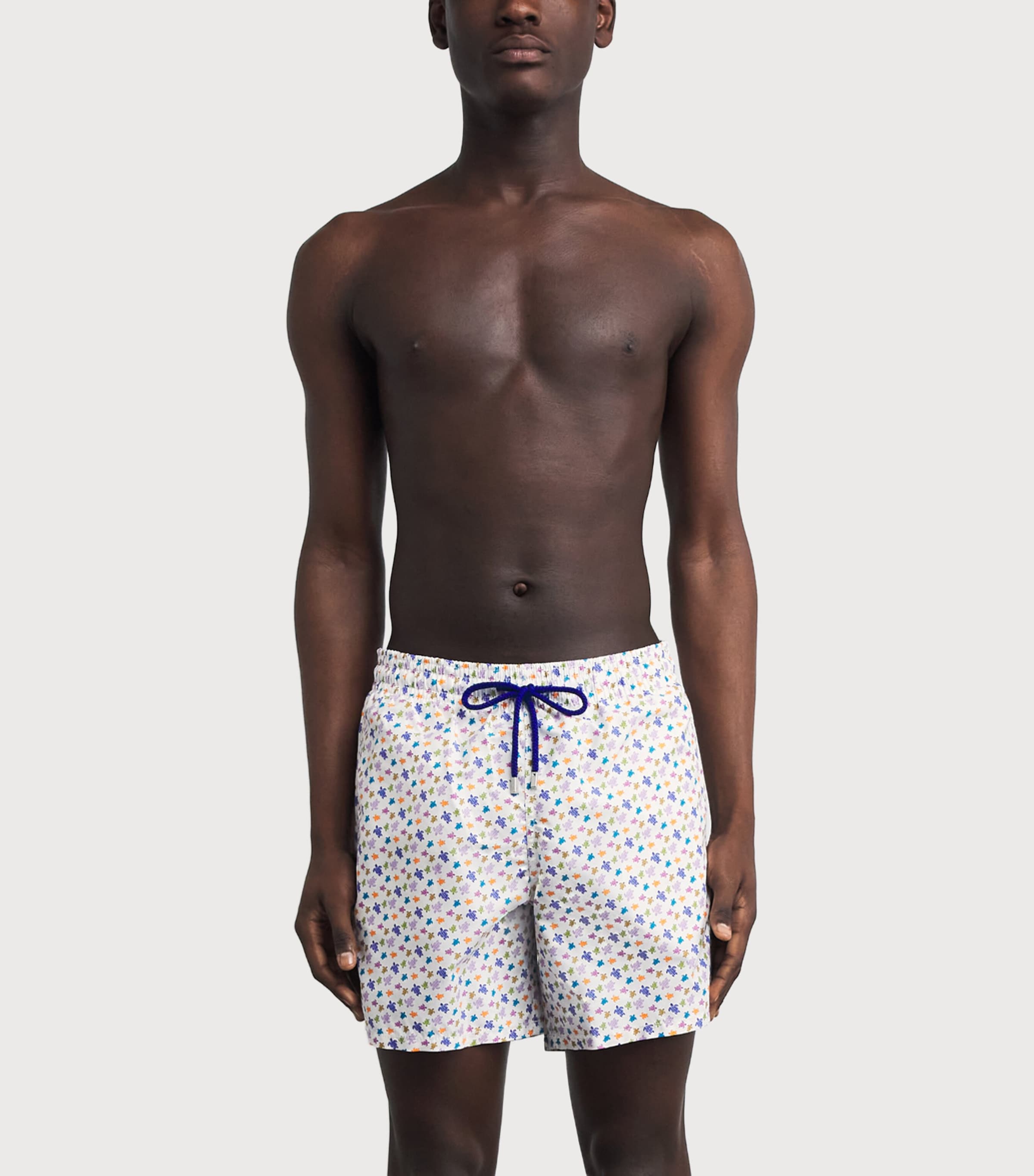 Vilebrequin Mens Tiny Turtle Print Moorea Swim Shorts Blanc Image 3