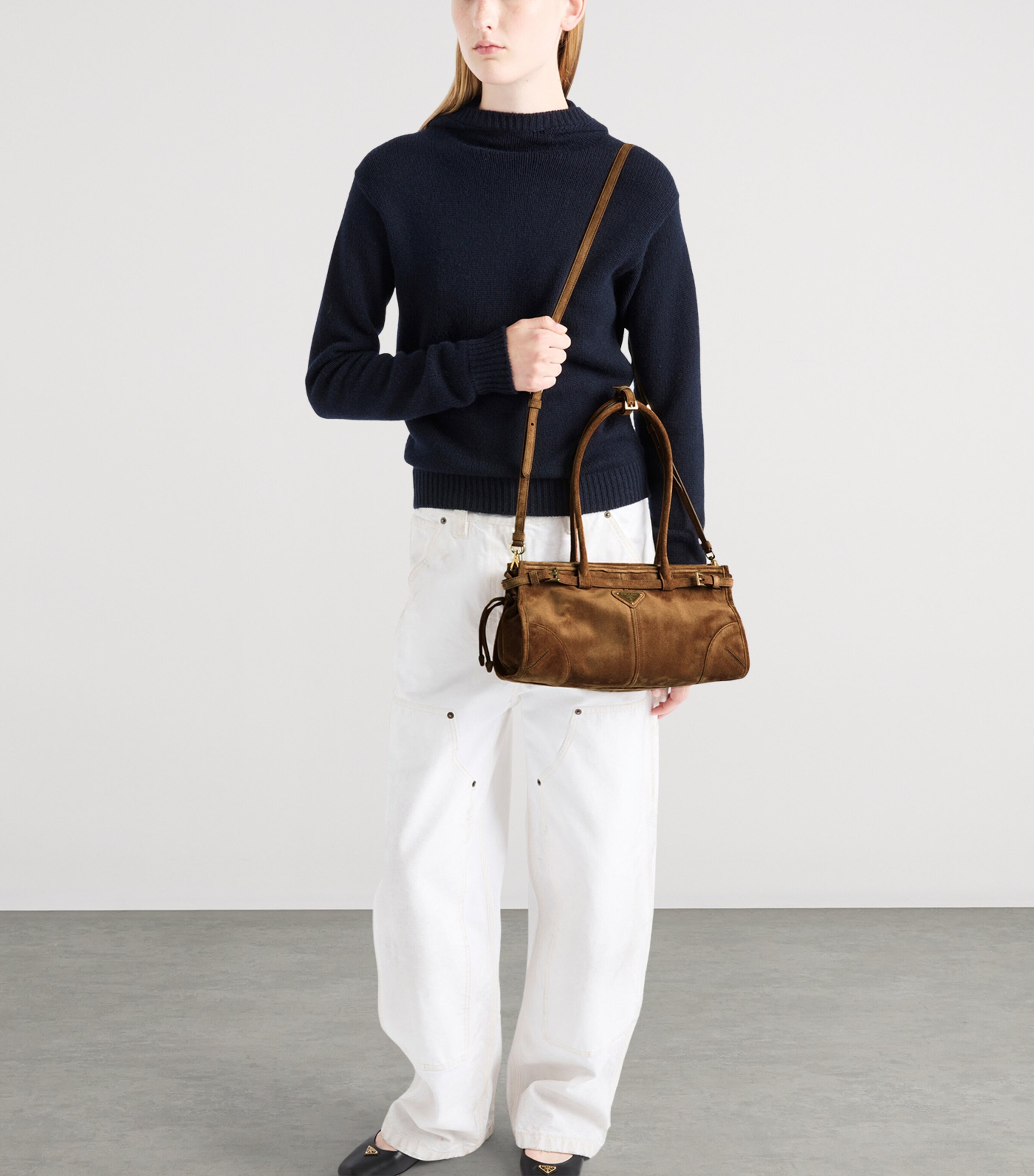 Medium Suede Bonnie Shoulder Bag F0401 Image 9