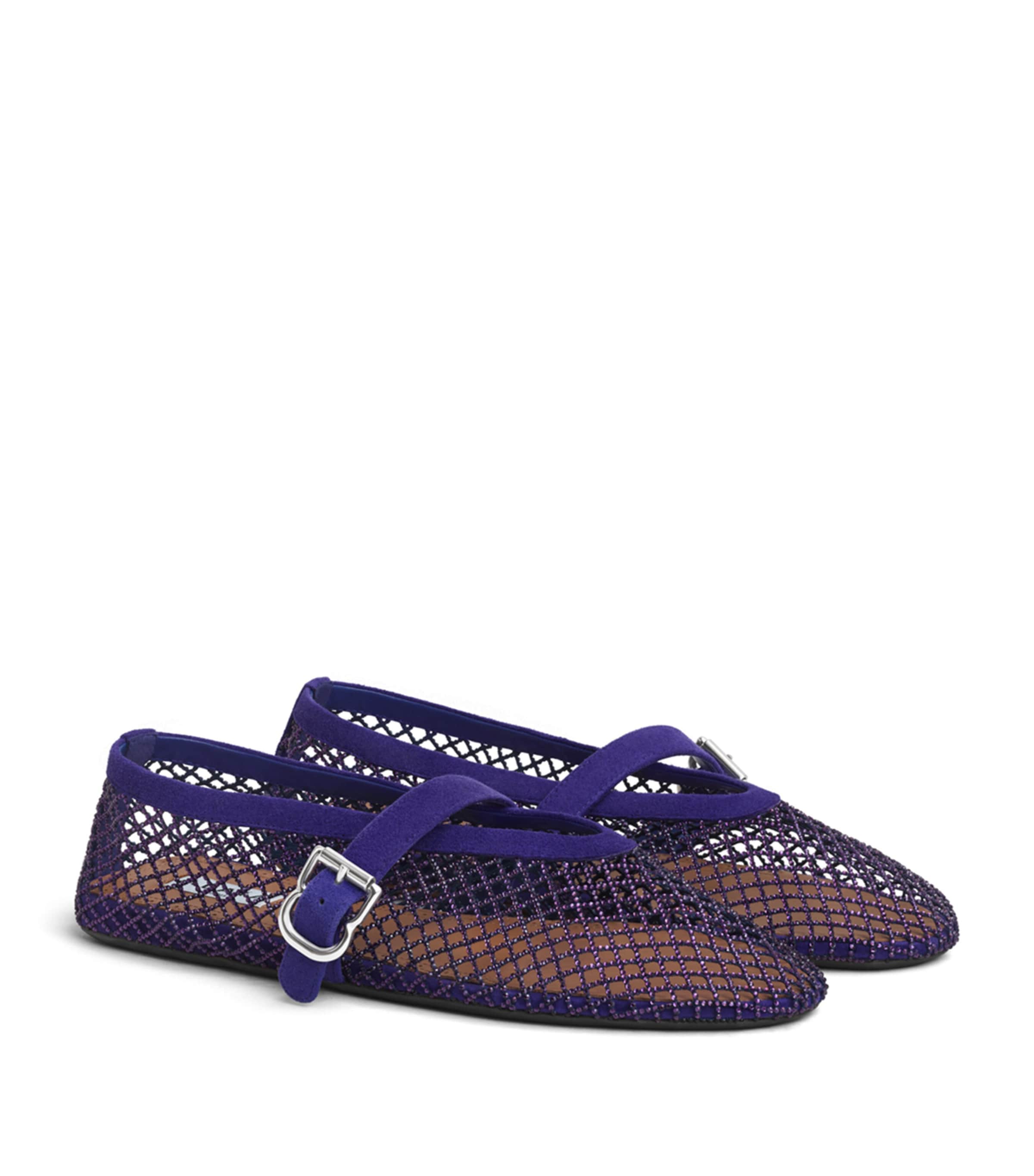 Alaïa Mesh Ballet Flats Iris Purple Image 3