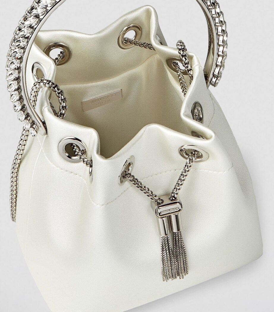 Satin Bon Bon Top-Handle Bag IVORY/CRYSTAL Image 4