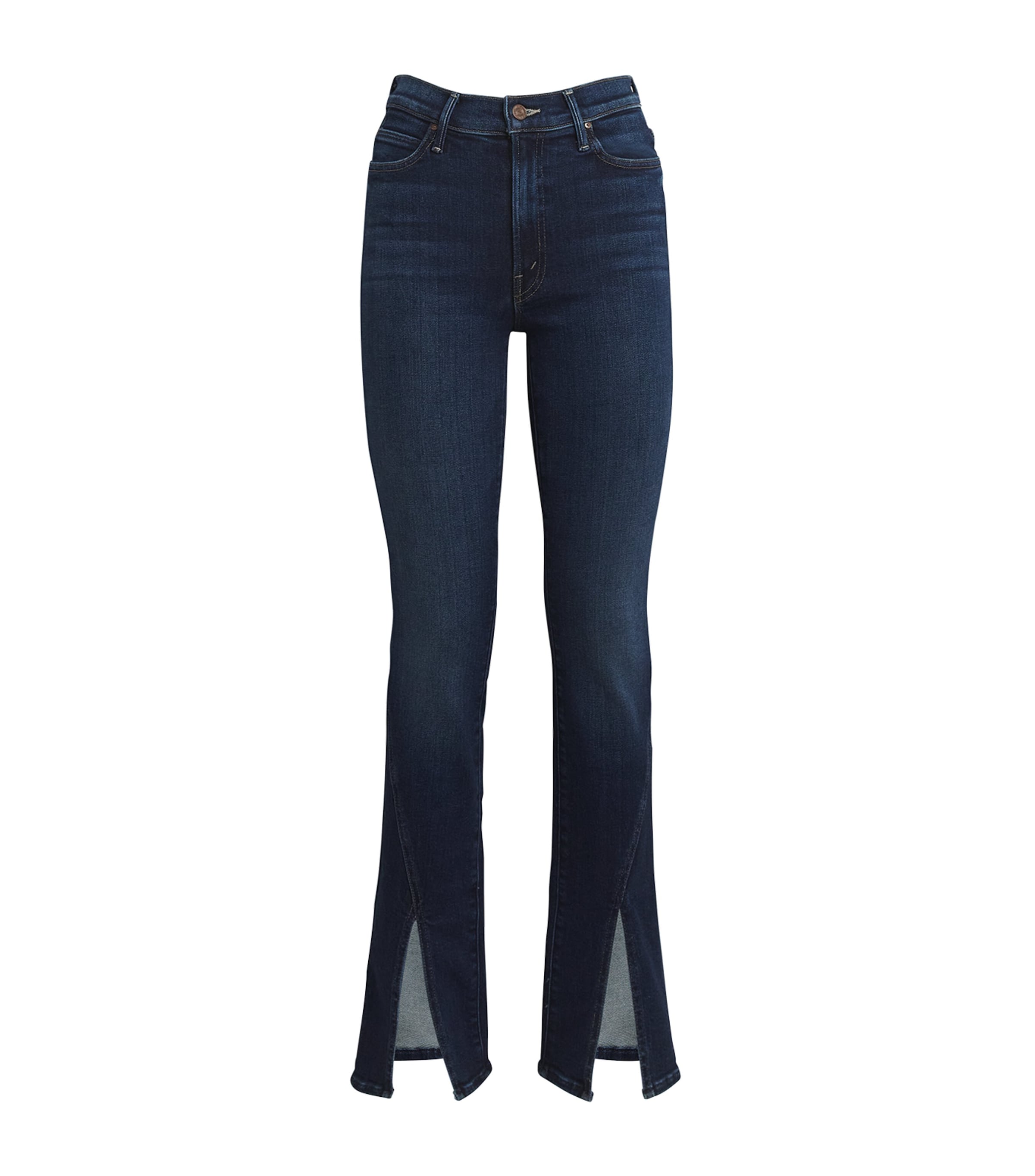 Mother The Rascal Sliced Up Sneak Jeans In Blue