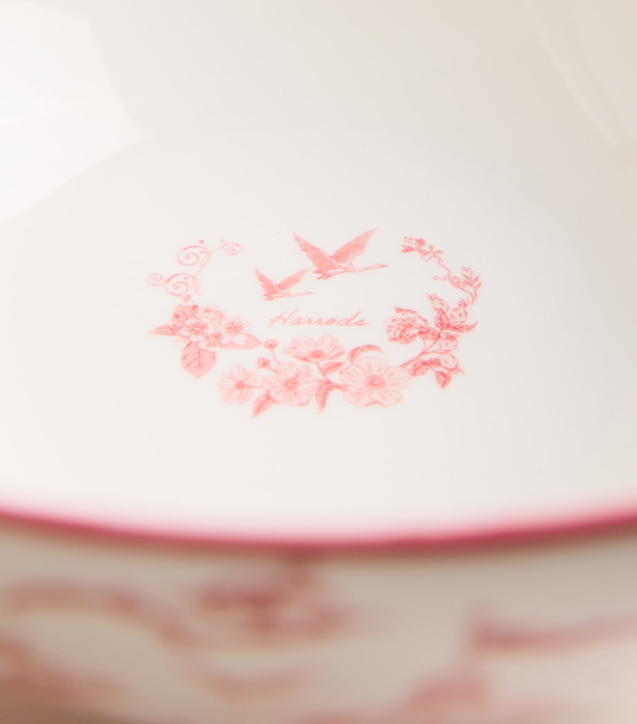 Harrods Fine Bone China Toile Bowl (25.5cm) Pink Image 2
