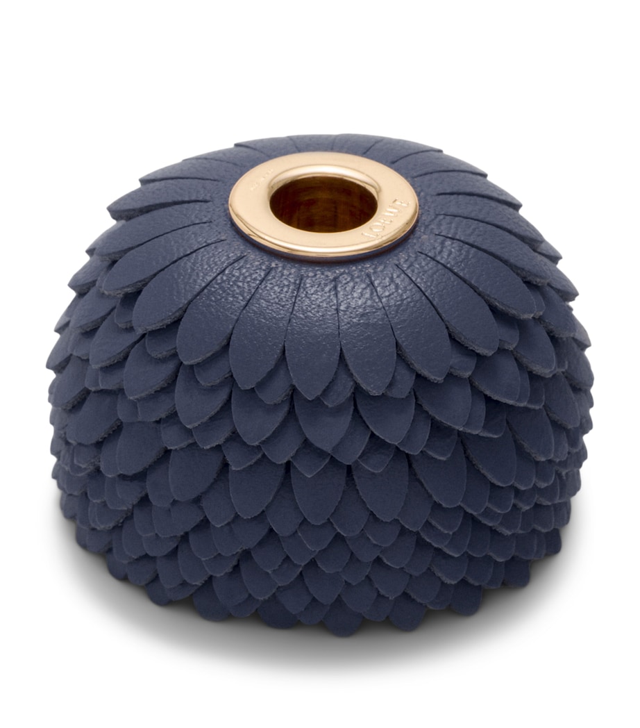 Leather Flower Personalisation Bag Charm NAVY BLUE Image 1