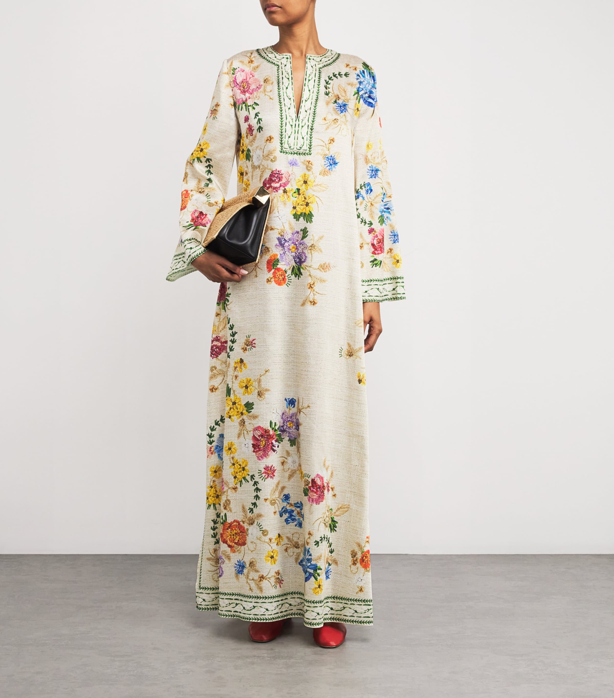 Satin Floral Collins Kaftan FARINIFERA Image 2