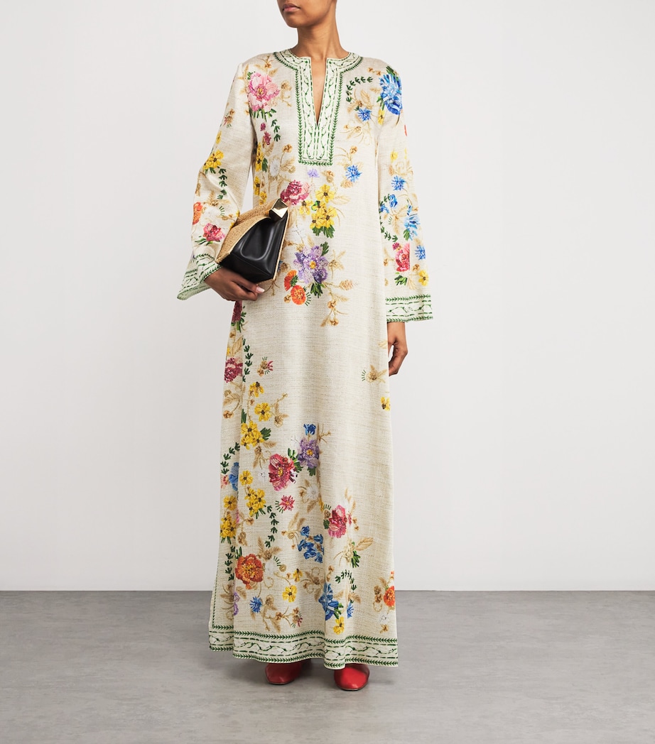 Satin Floral Collins Kaftan FARINIFERA Image 2