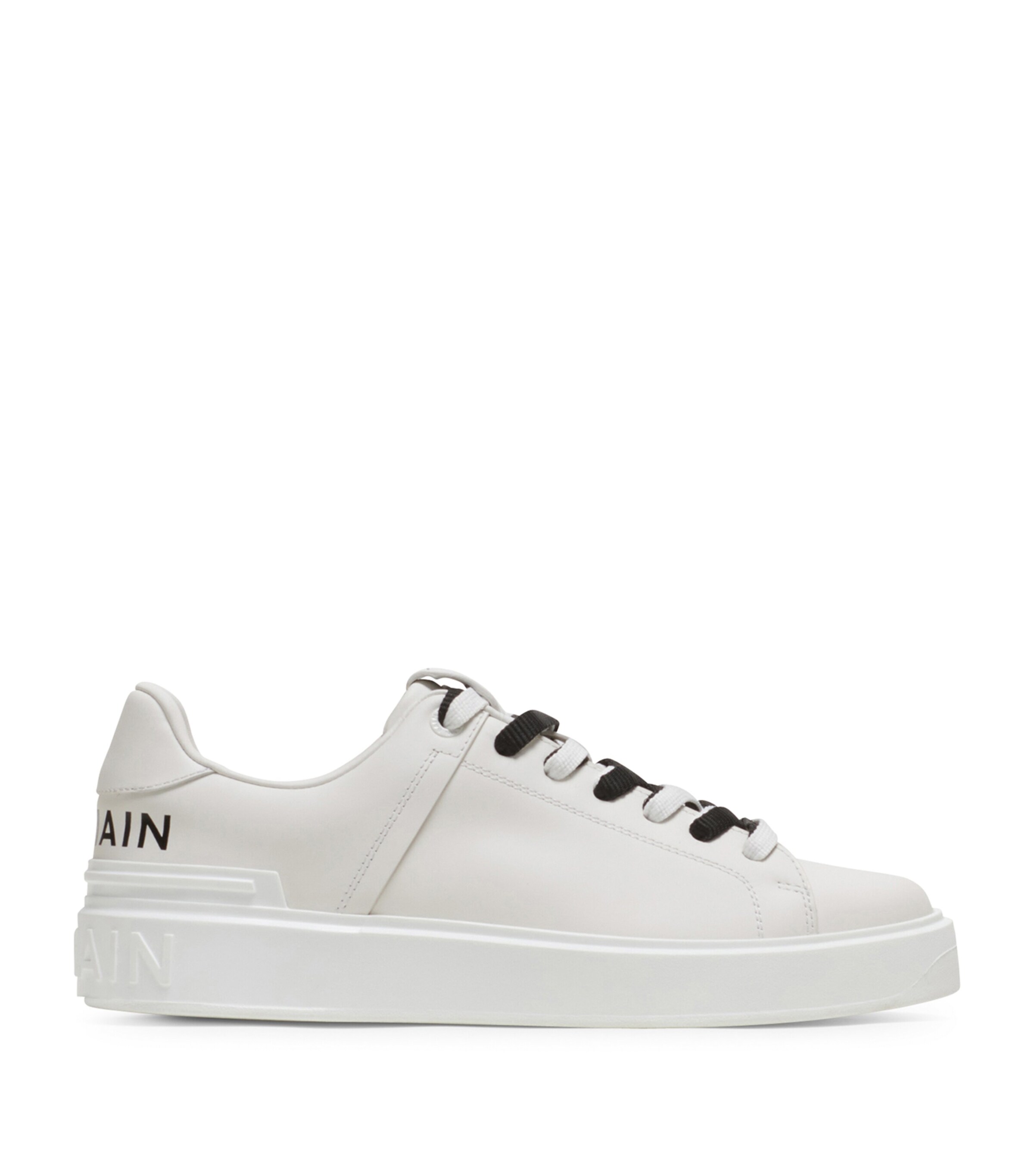 Balmain Leather B-Court Sneakers Blanc Image 1