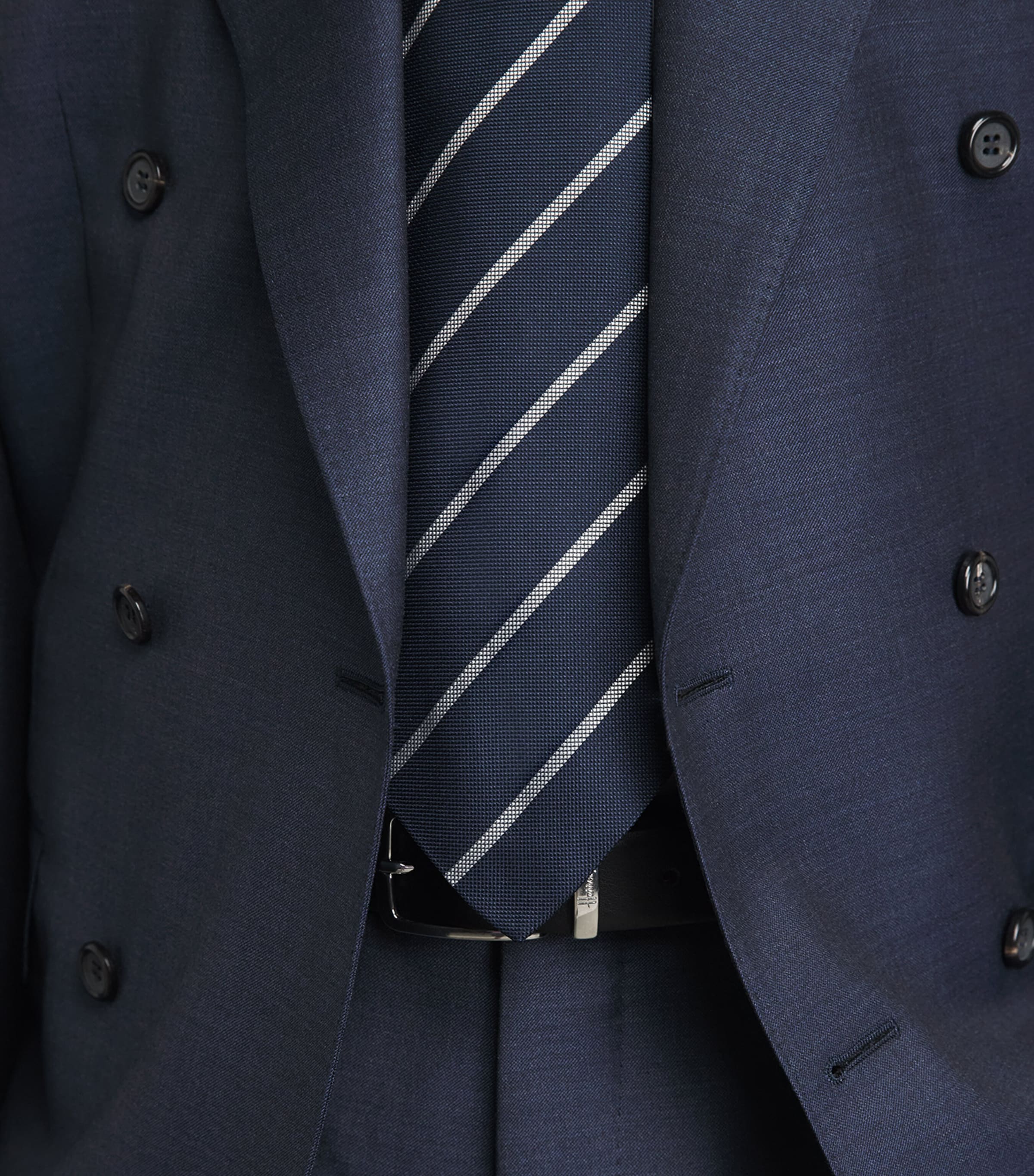 Ralph Lauren Purple Label Mulberry Silk Stripe Tie Navy/silver Image 2