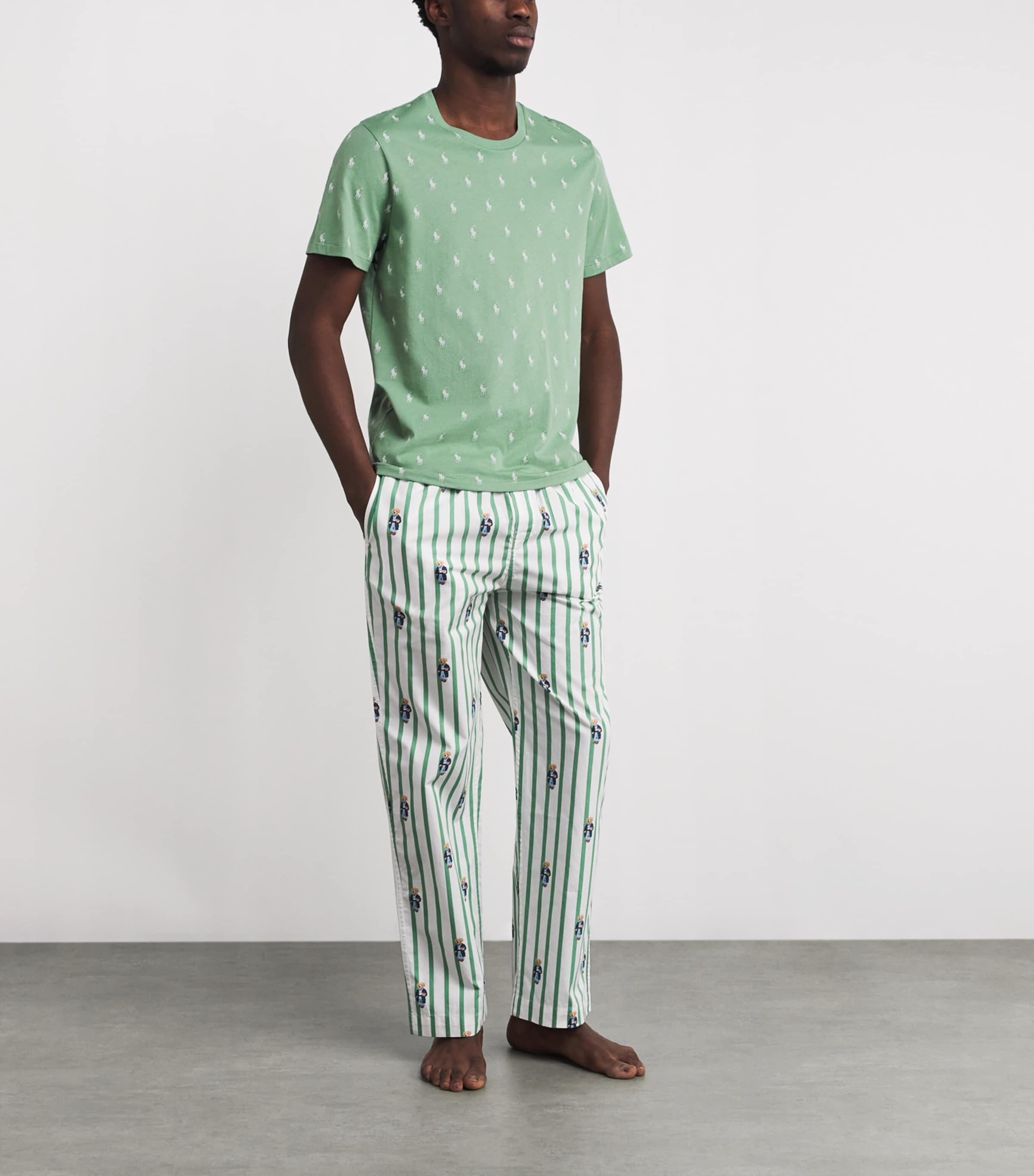 Cotton Polo Pony T-Shirt OUTBACK GREEN AOPP Image 1