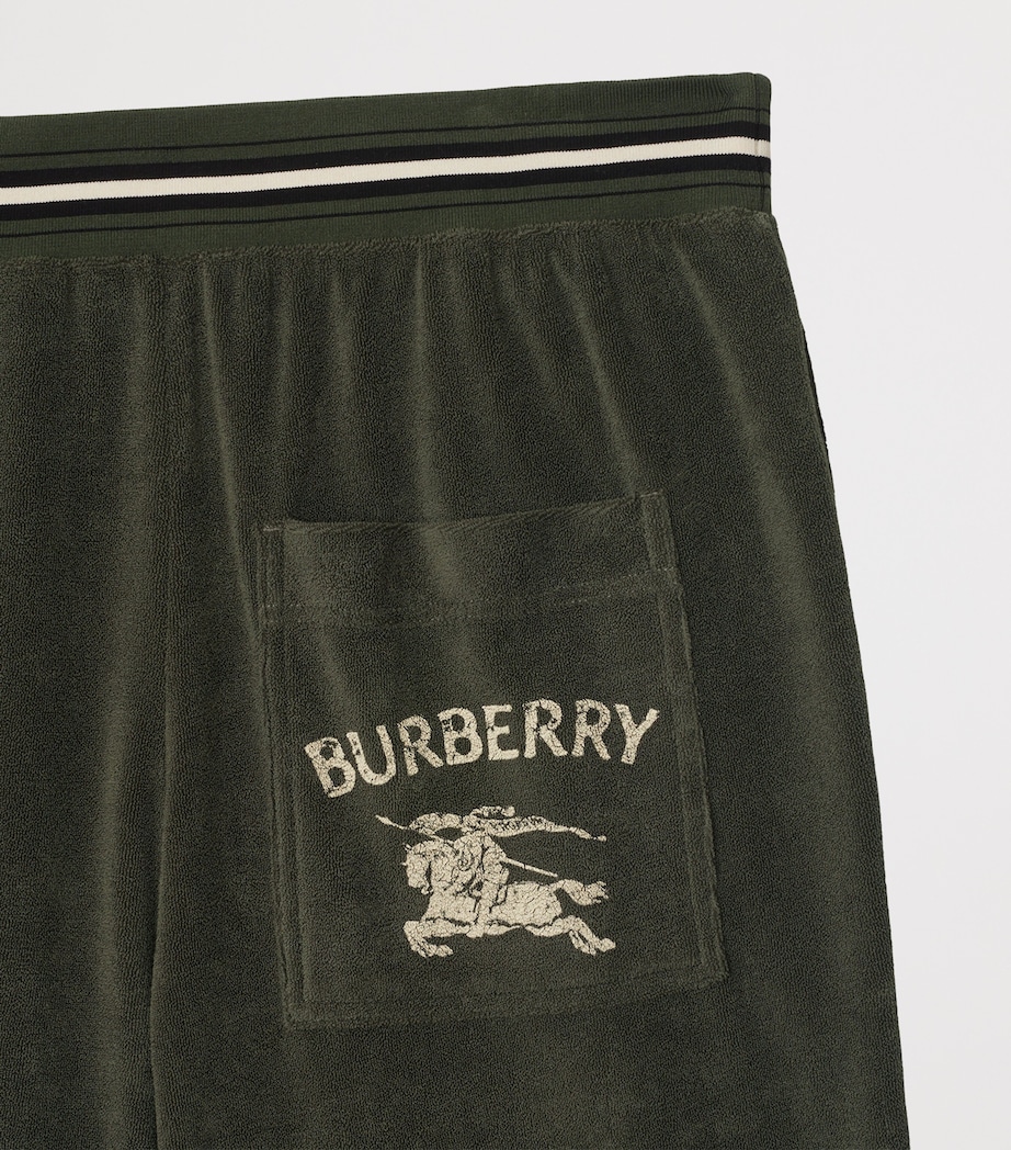 Cotton-Blend Towelling Logo Shorts SHALE Image 5