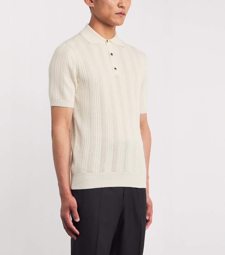 Wool-Silk-Cashmere Knit Polo Shirt 011 Image 3