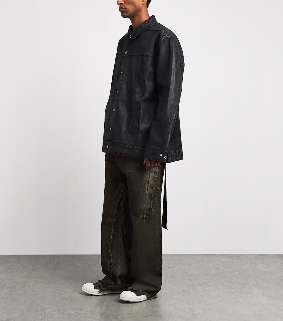 Rick Owens Mens Wide-Leg Geth Jeans Dust Combo Image 2
