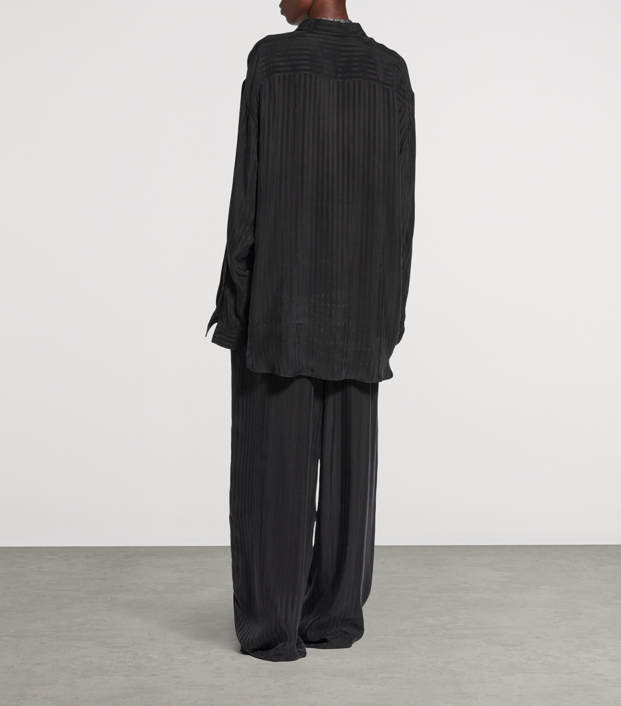 Balenciaga Womens Cupro Stripe Fluid Shirt Image 5