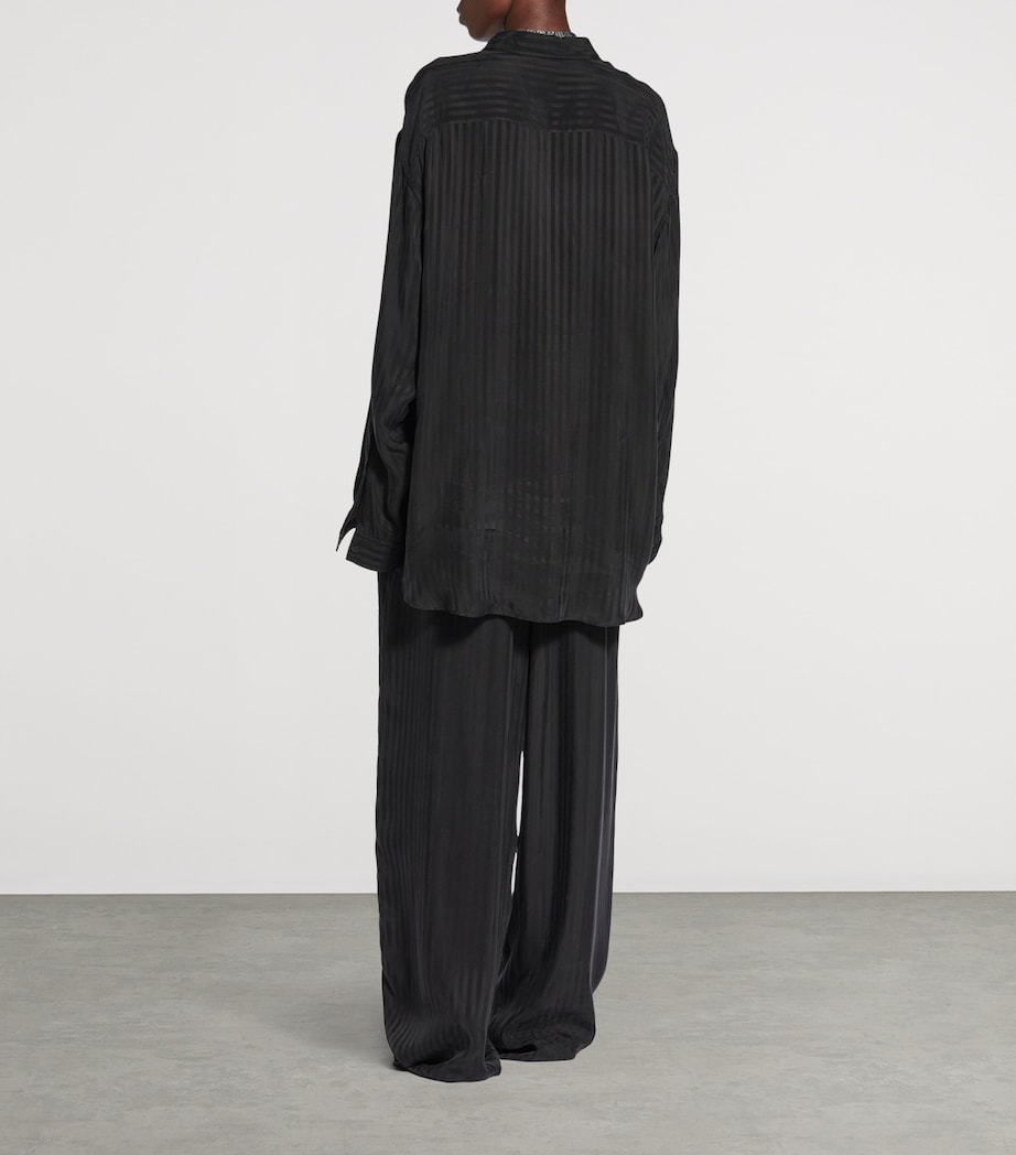 Balenciaga Womens Cupro Stripe Fluid Shirt Image 5