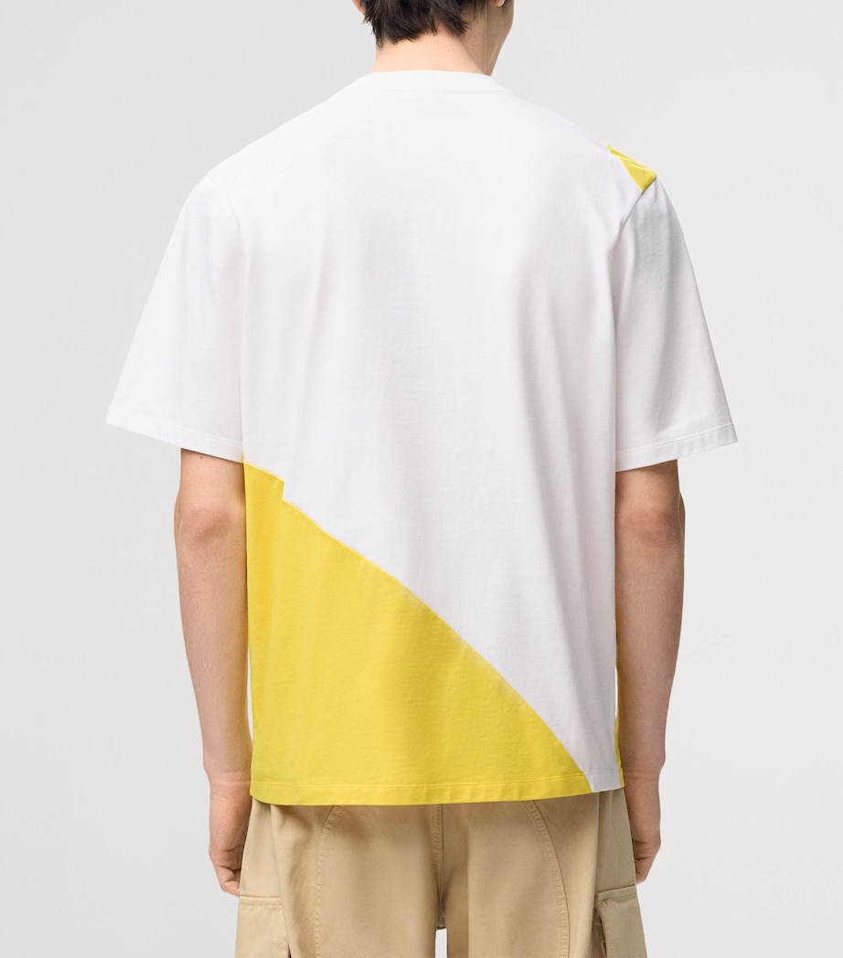 LOEWE Mens Cotton Relaxed T-Shirt White/yellow Image 4