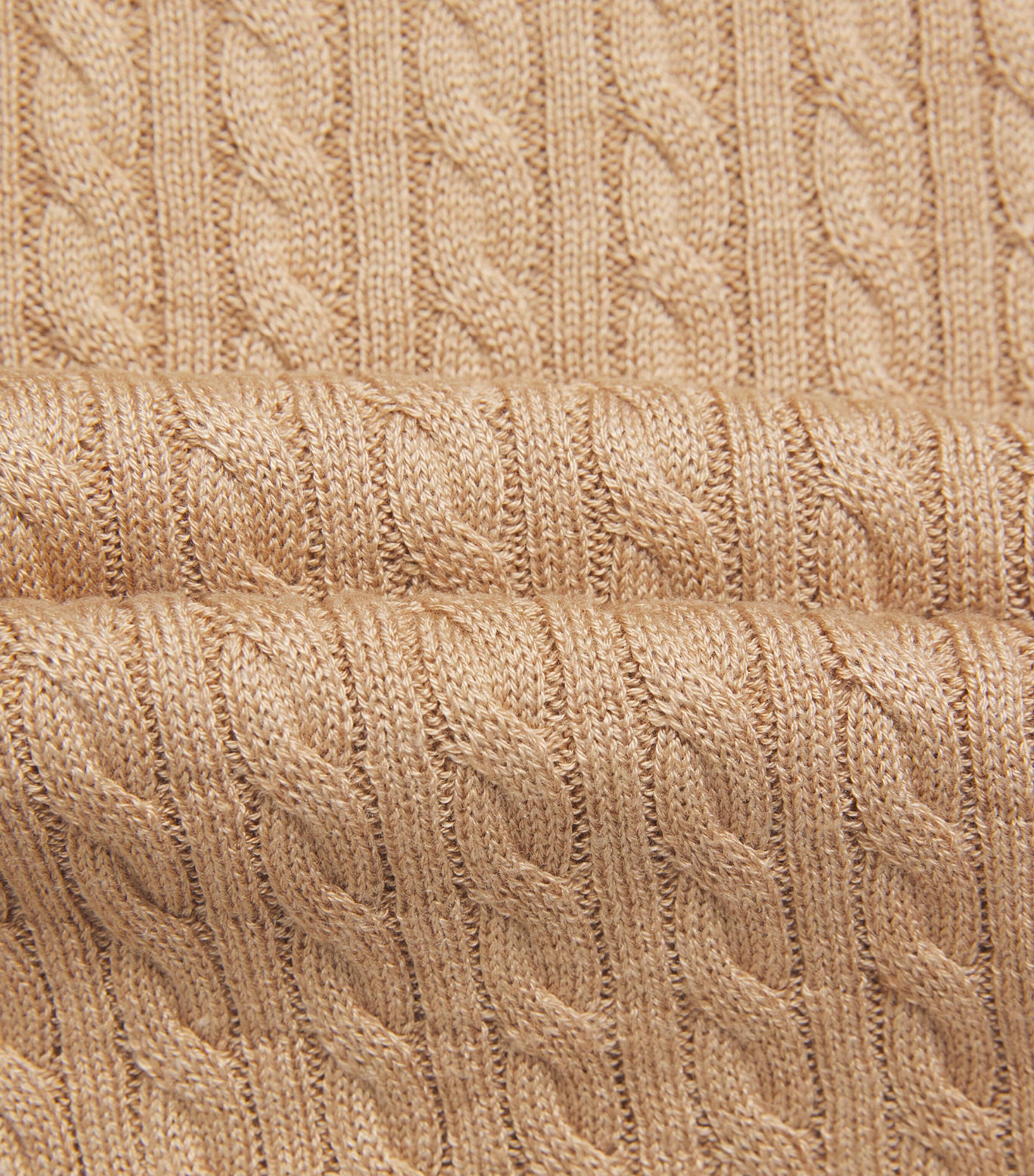 Soft Goat Womens Silk-Cashmere Cable-Knit Midi Dress Camel Image 6