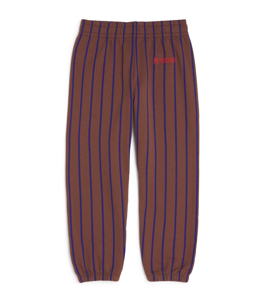 Organic Cotton Stripe Sweatpants (3-11 Years) BROWN Image 1
