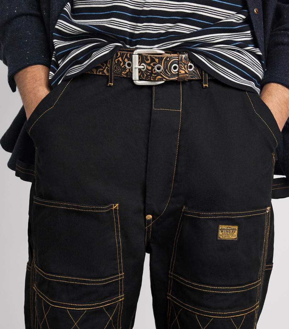 Kapital Mens Canvas Lumber Trousers Black Image 3