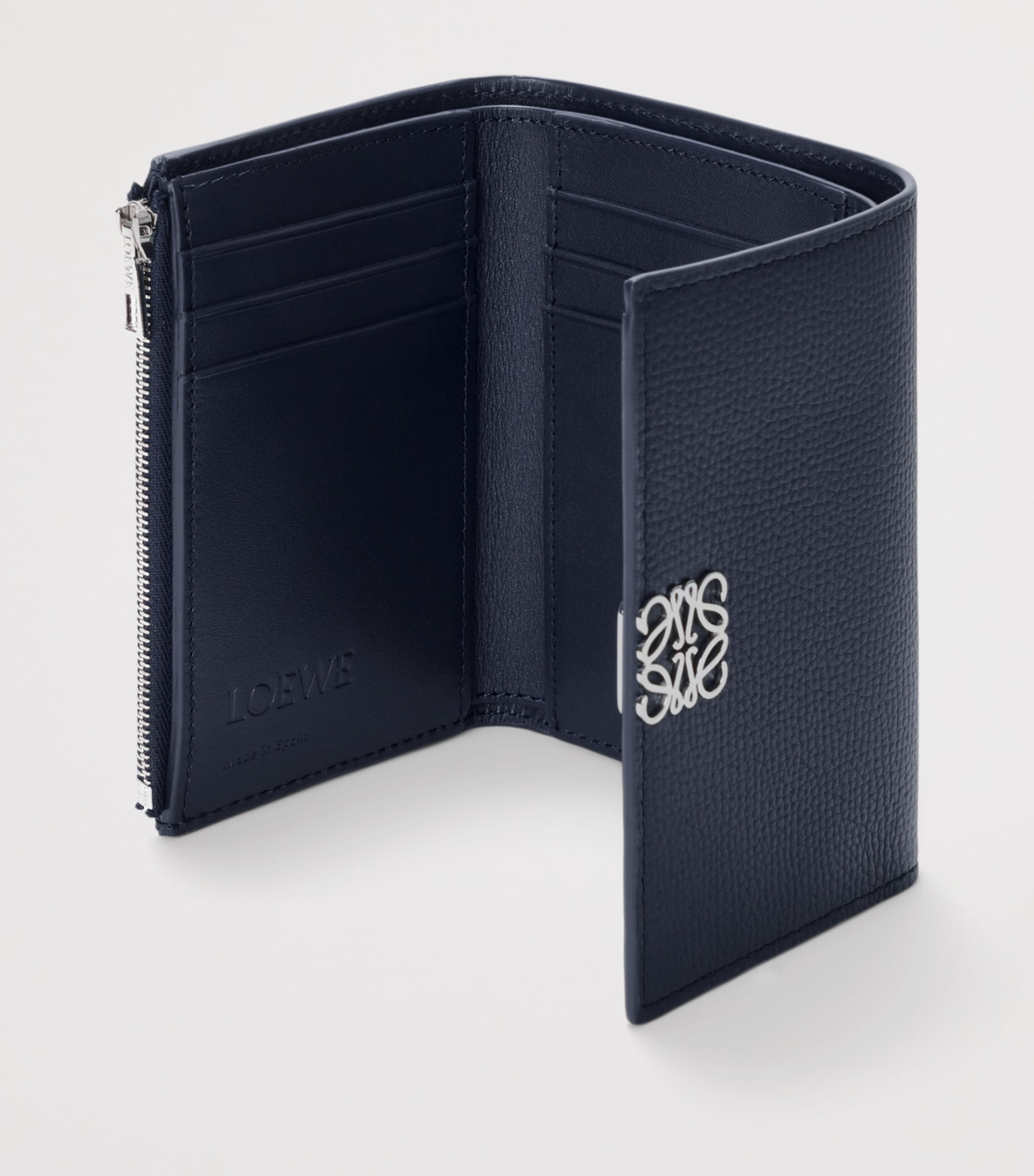 LOEWE Small Leather Anagram Wallet Deep Navy Image 3
