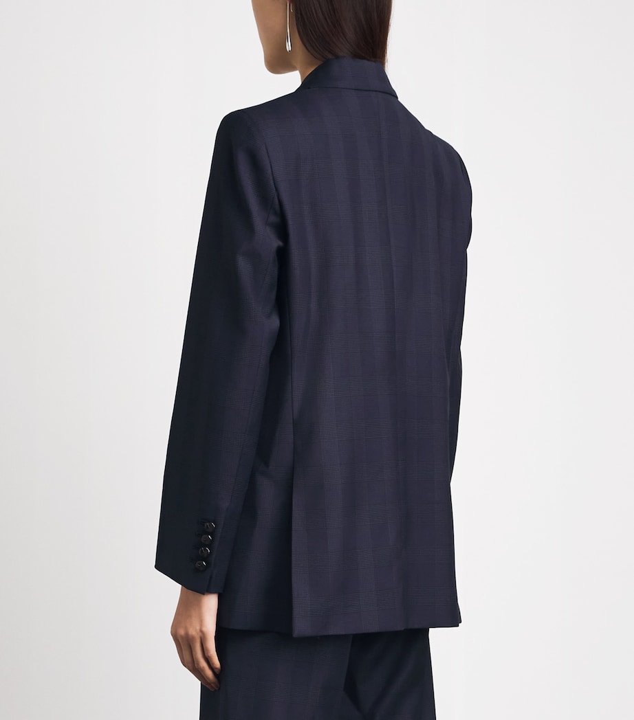 Blazé Milano Womens Virgin Wool Aramis Everynight Double-Breasted Blazer Navy Image 5
