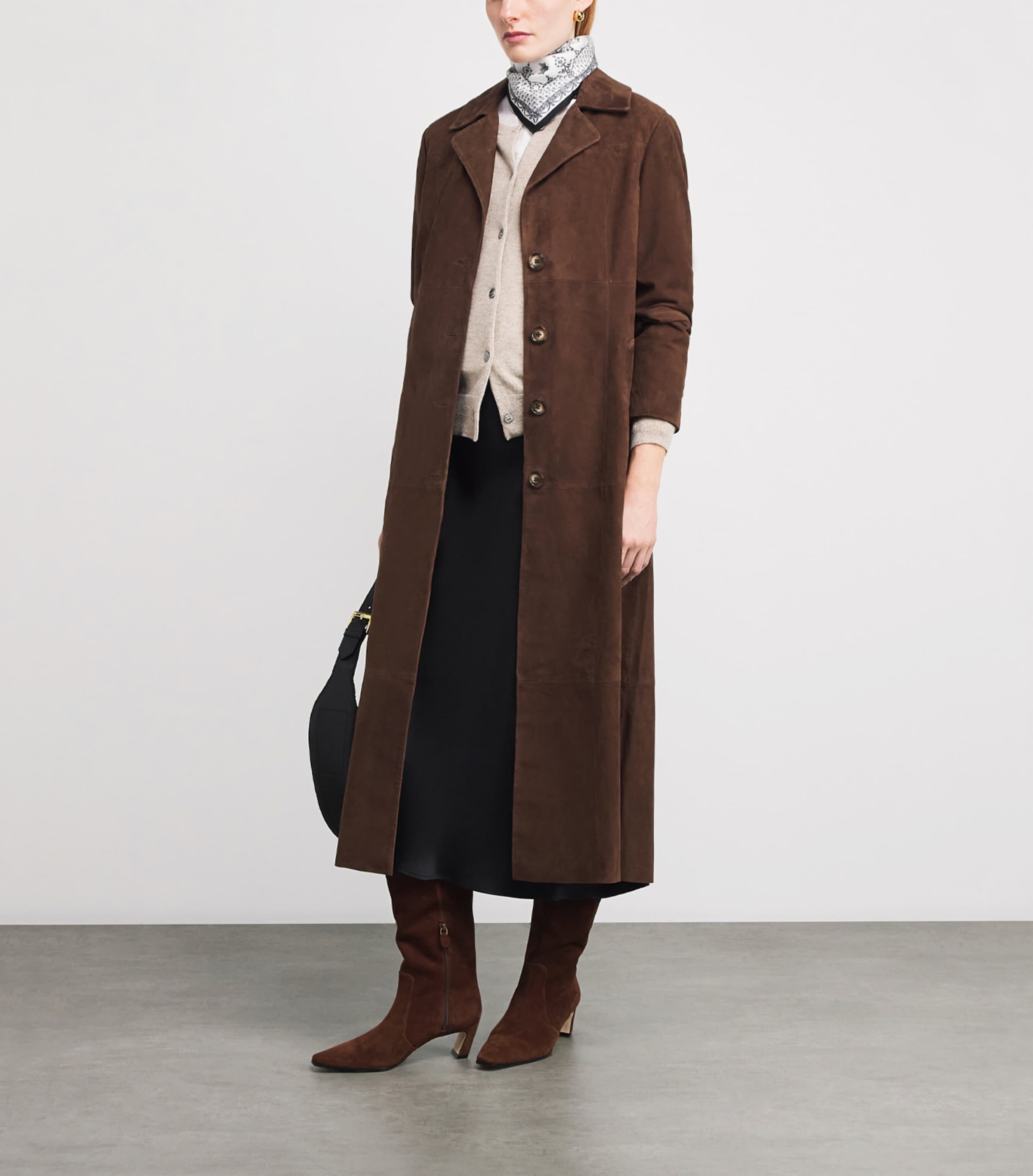 Silk Lace Print Scarf IVORY Image 3