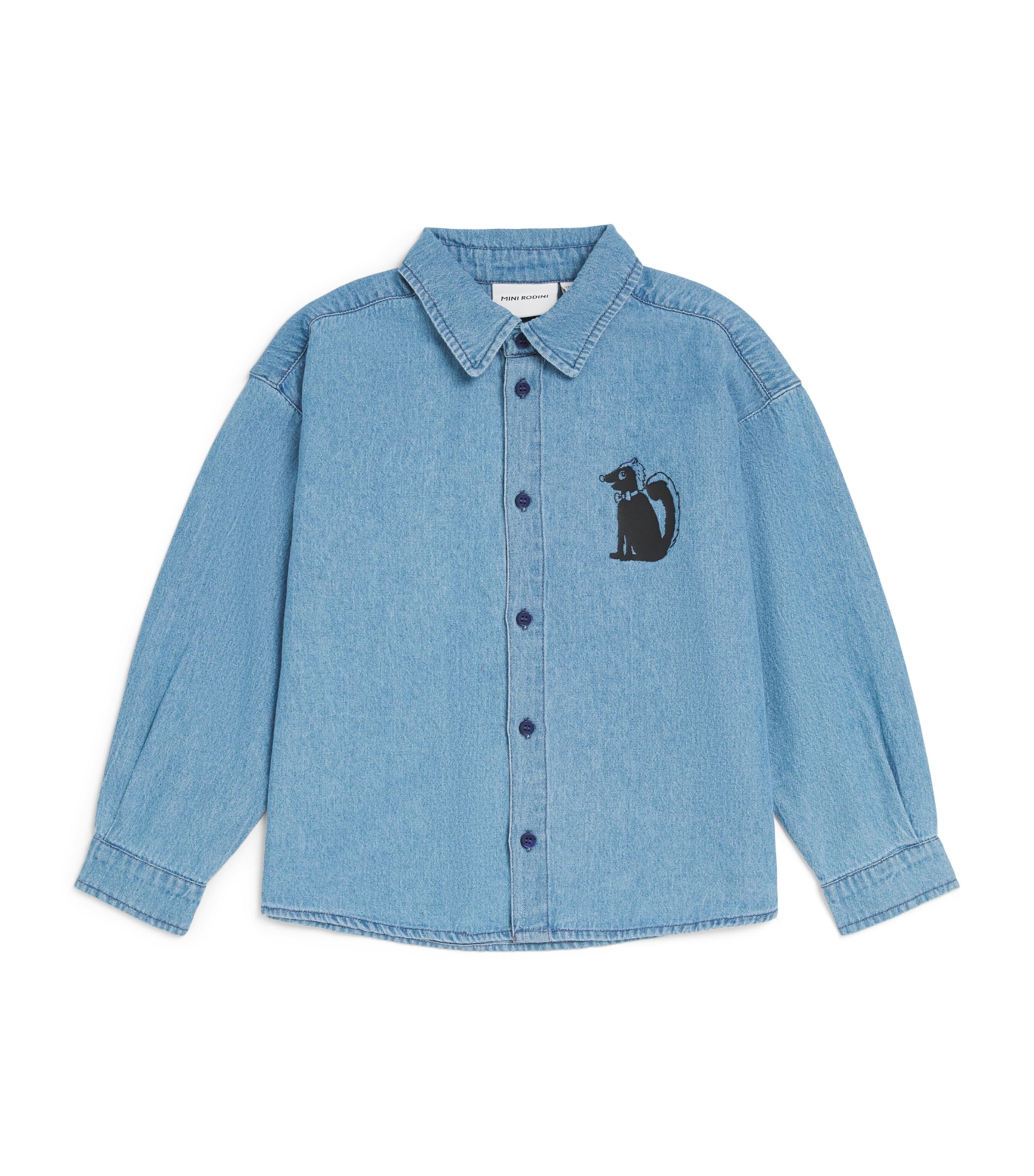 Mini Rodini Skunk Shirt (3-11 Years) Blue Image 1