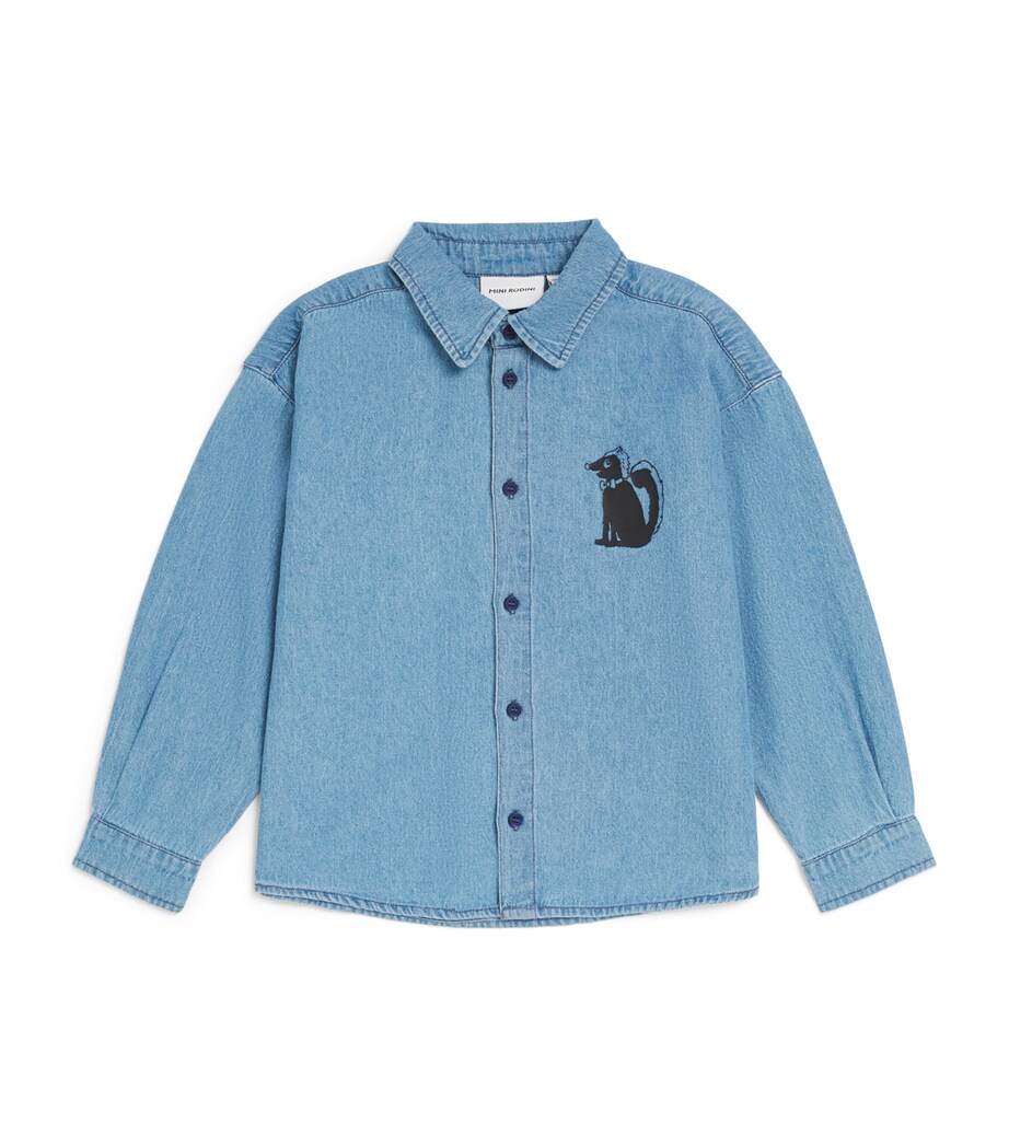 Mini Rodini Skunk Shirt (3-11 Years) Blue Image 1