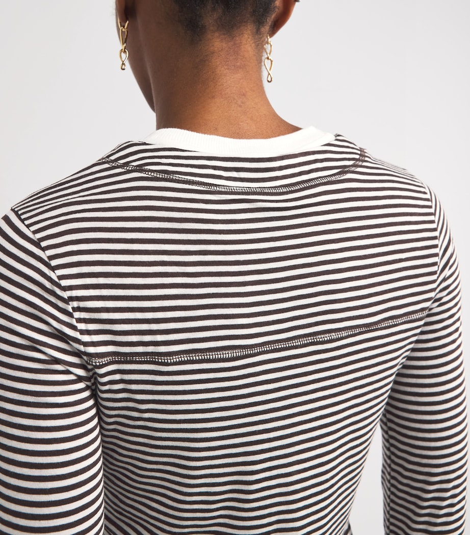 Stripe Double-Layer Top CHOCOLATE/CREAM Image 6