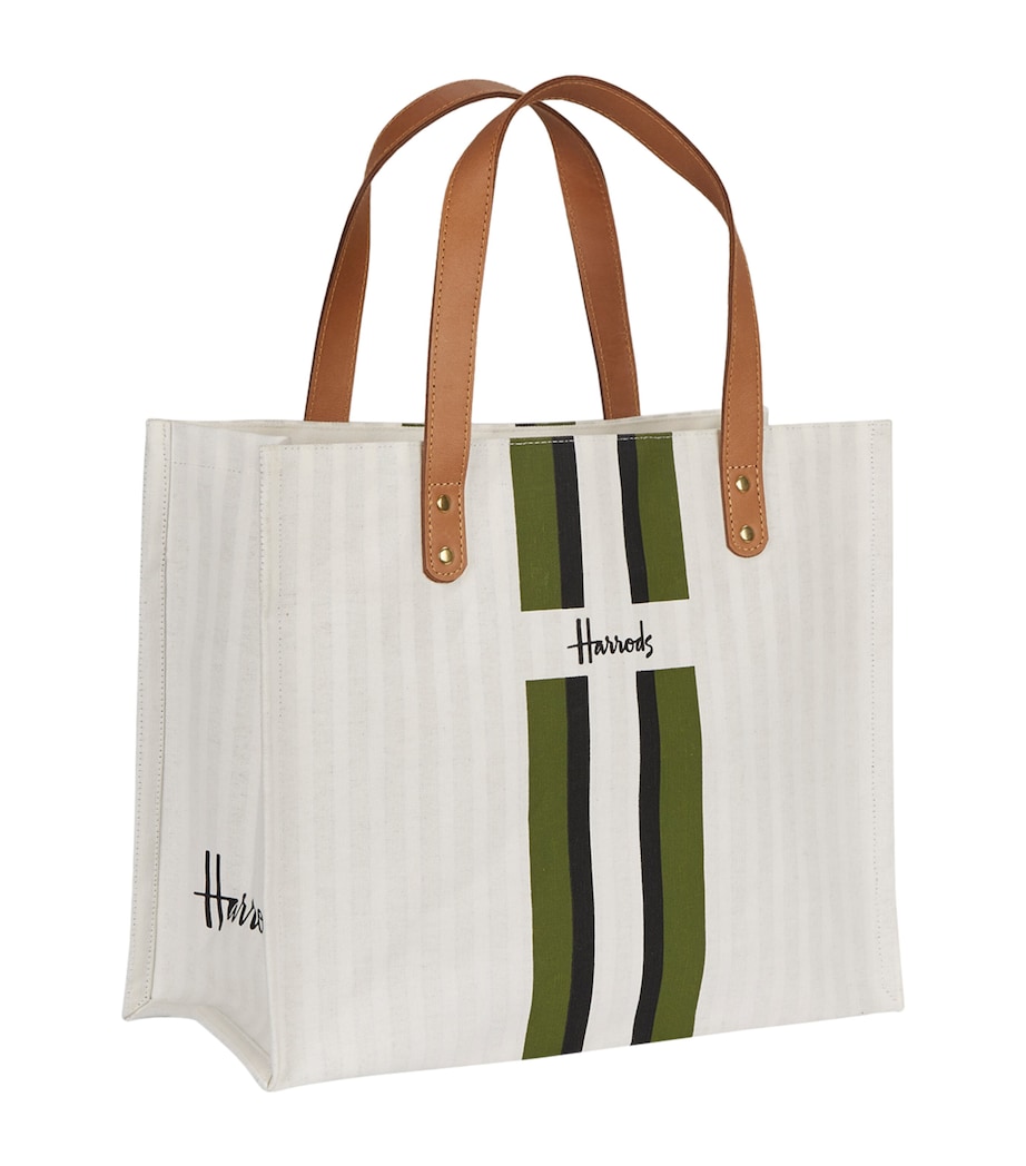 Harrods Logo Stripe Shopper Bag Black Image 3
