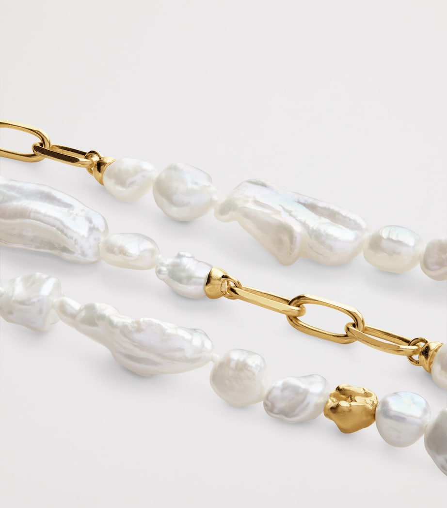Monica Vinader Gold x Amy Powney Gold Vermeil and Pearl Necklace