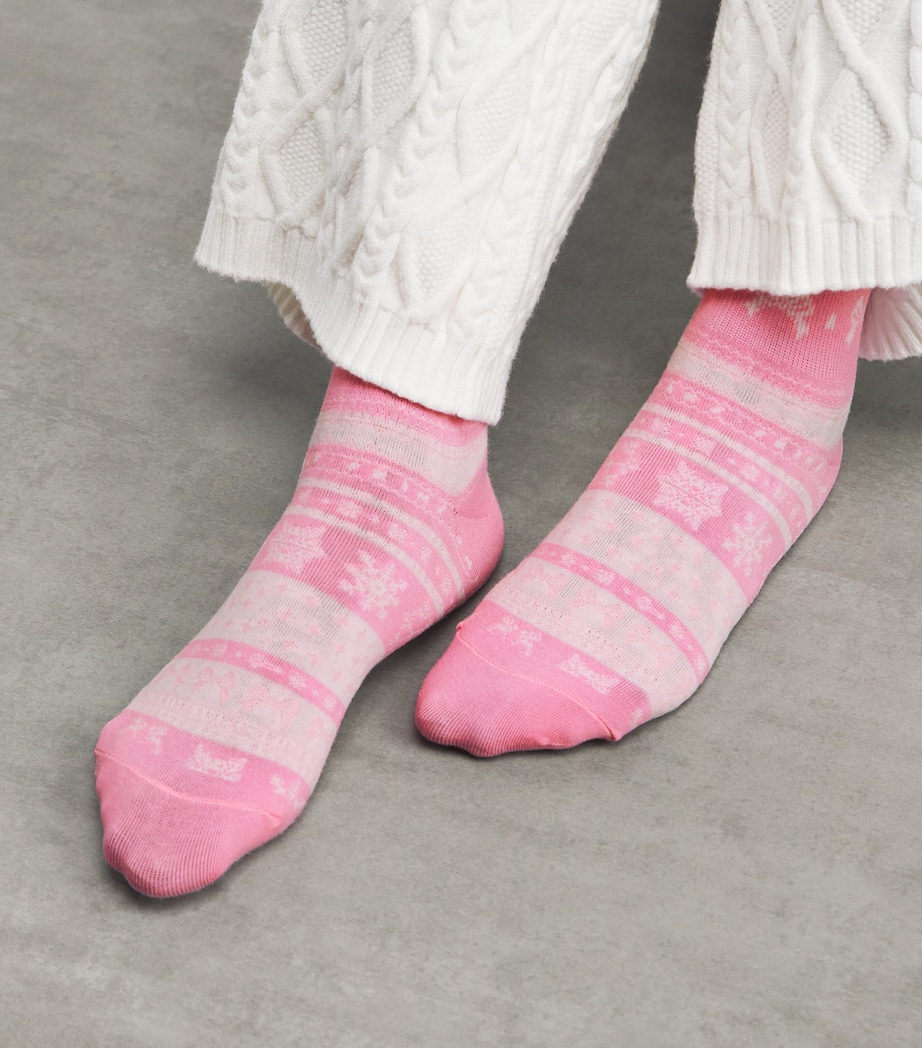 Cotton-Blend Ruffle Socks BUBBLGM BOW FAIRISLE Image 2