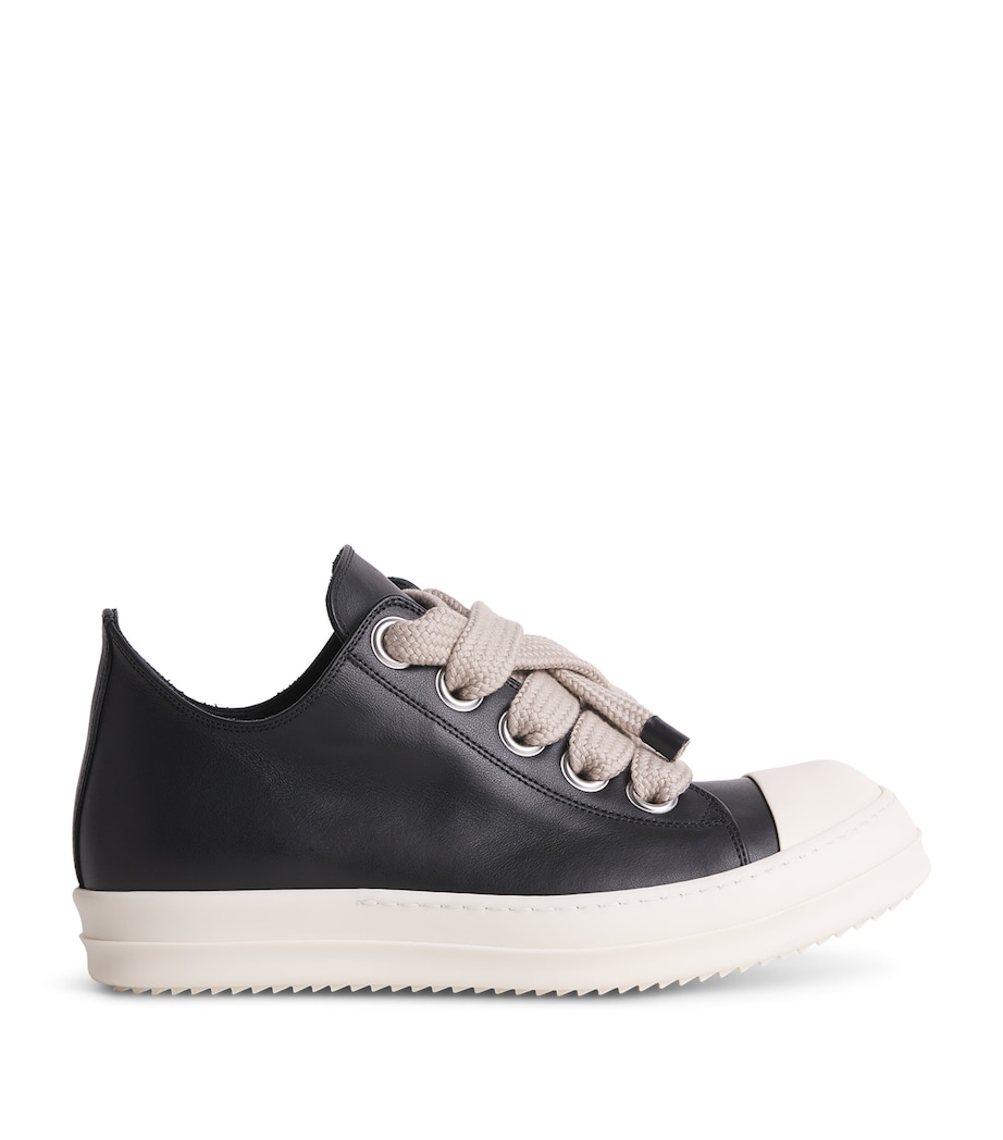 Rick Owens Leather Jumbolace Sneakers Black/milk Image 1
